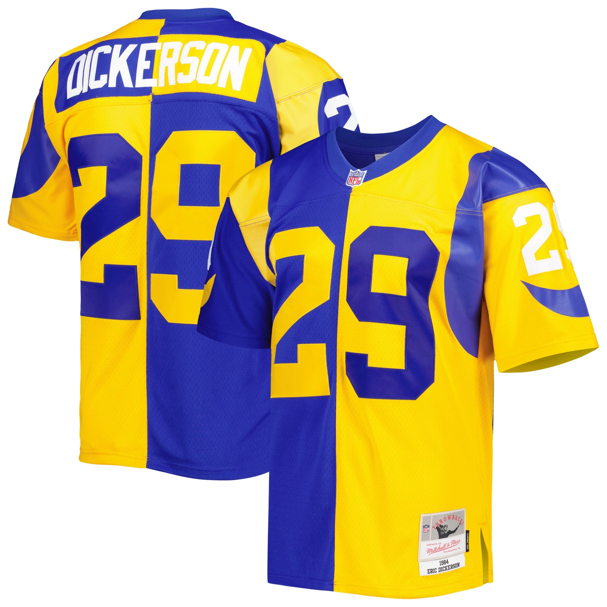 Eric Dickerson Los Angeles Rams M & N 1984 Split Legacy Replica Jersey - Royal/Gold | Stitched Football Jersey TJS2947