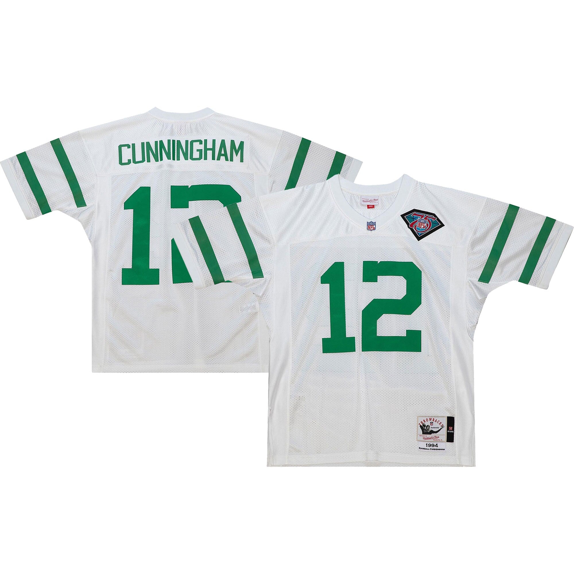 Randall Cunningham Philadelphia Eagles 1994 M & N Throwback Retired Player Jersey - White | Stitched Football Jersey TJS2864
