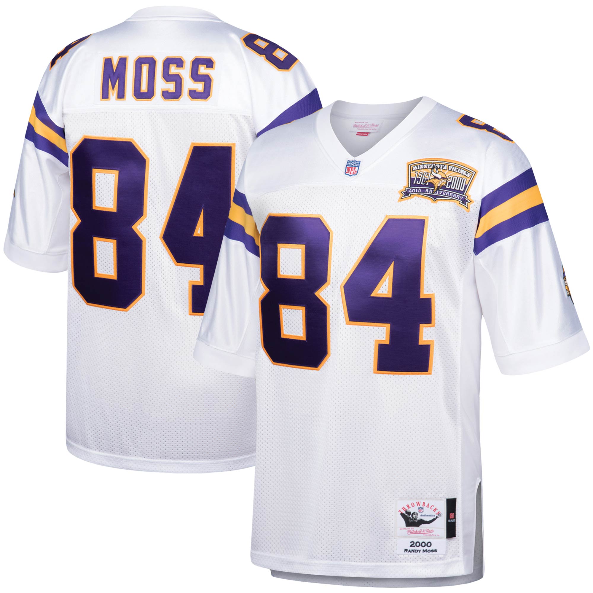 Randy Moss Minnesota Vikings 2000 M & N Throwback Retired Player Jersey - White | Stitched Football Jersey TJS2911