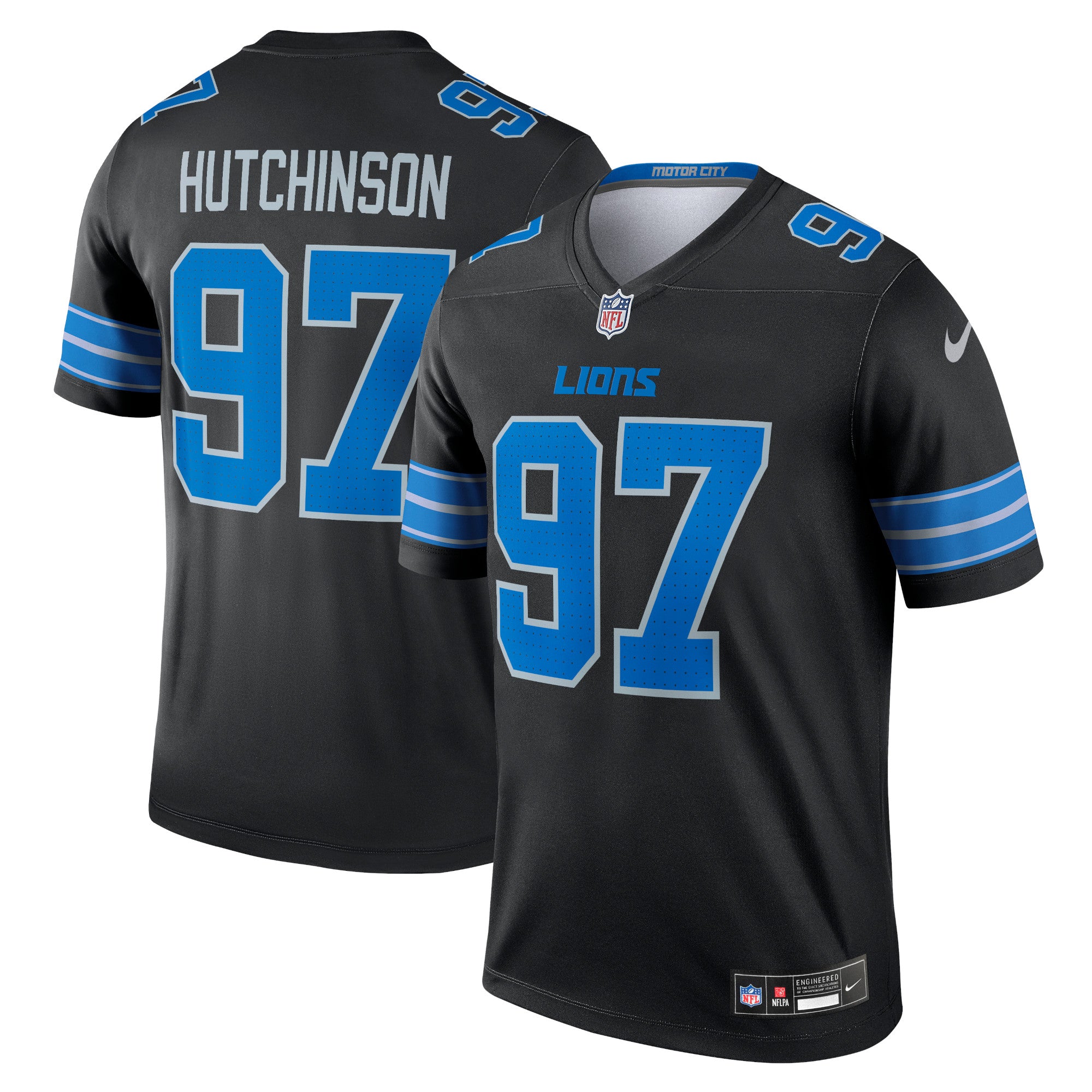 Aidan Hutchinson Detroit Lions Legend Player Performance Top - Black | Stitched Football Jersey TJS2914