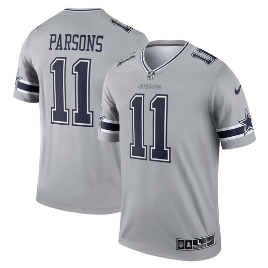 Micah Parsons Dallas Cowboys Inverted Legend Player Performance Top - Gray | Stitched Football Jersey TJS2940