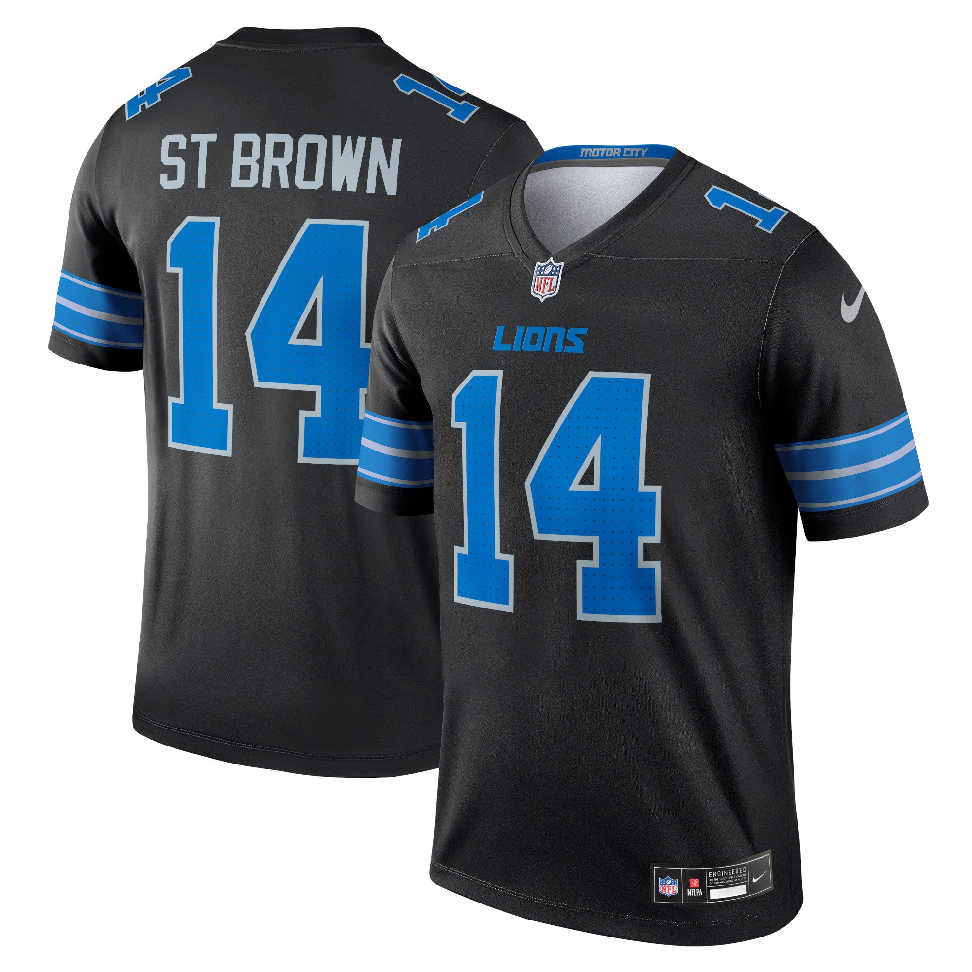 Amon-Ra St. Brown Detroit Lions Legend Player Performance Top - Black | Stitched Football Jersey TJS2912