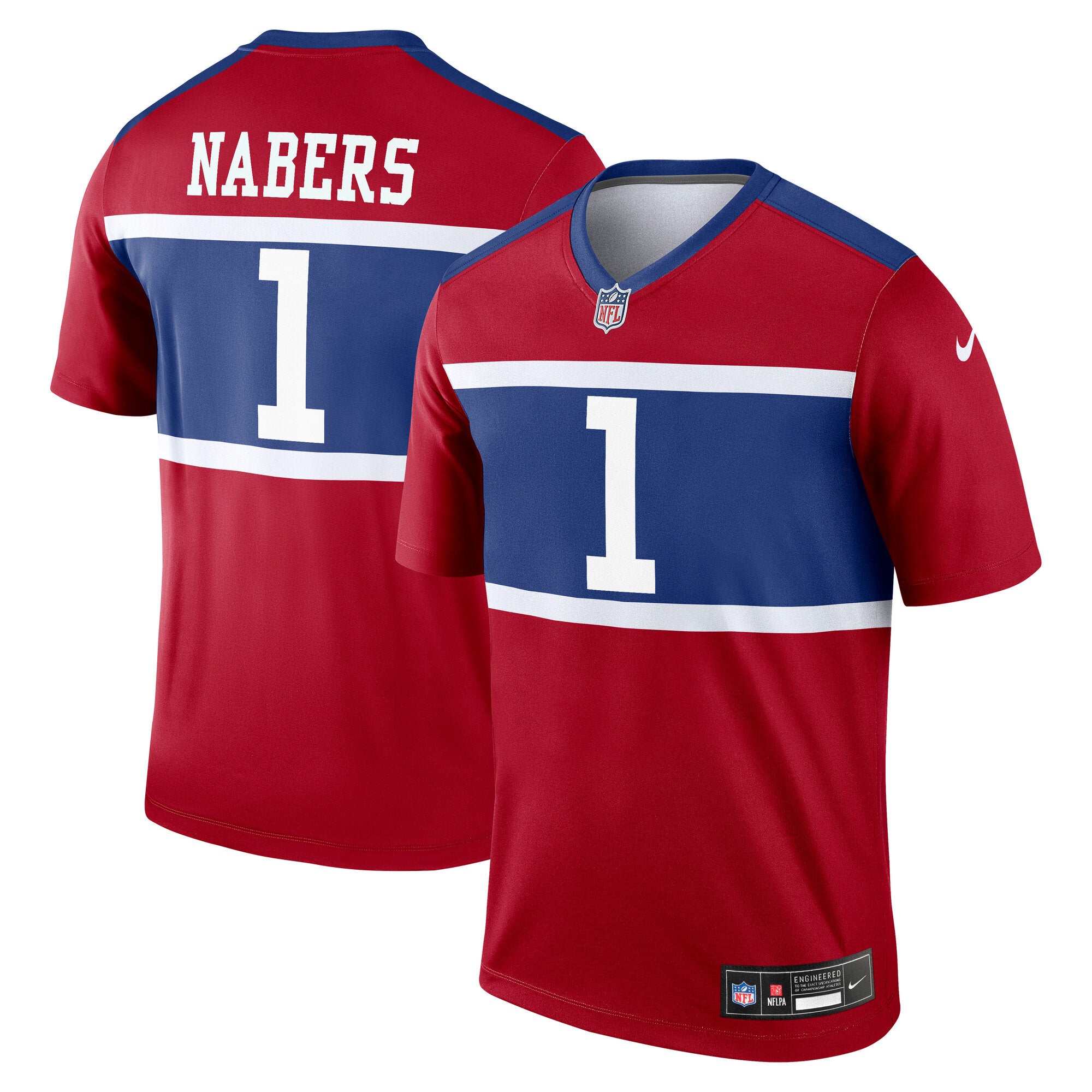 Malik Nabers New York Giants Legend Player Performance Top - Red | Stitched Football Jersey TJS2916