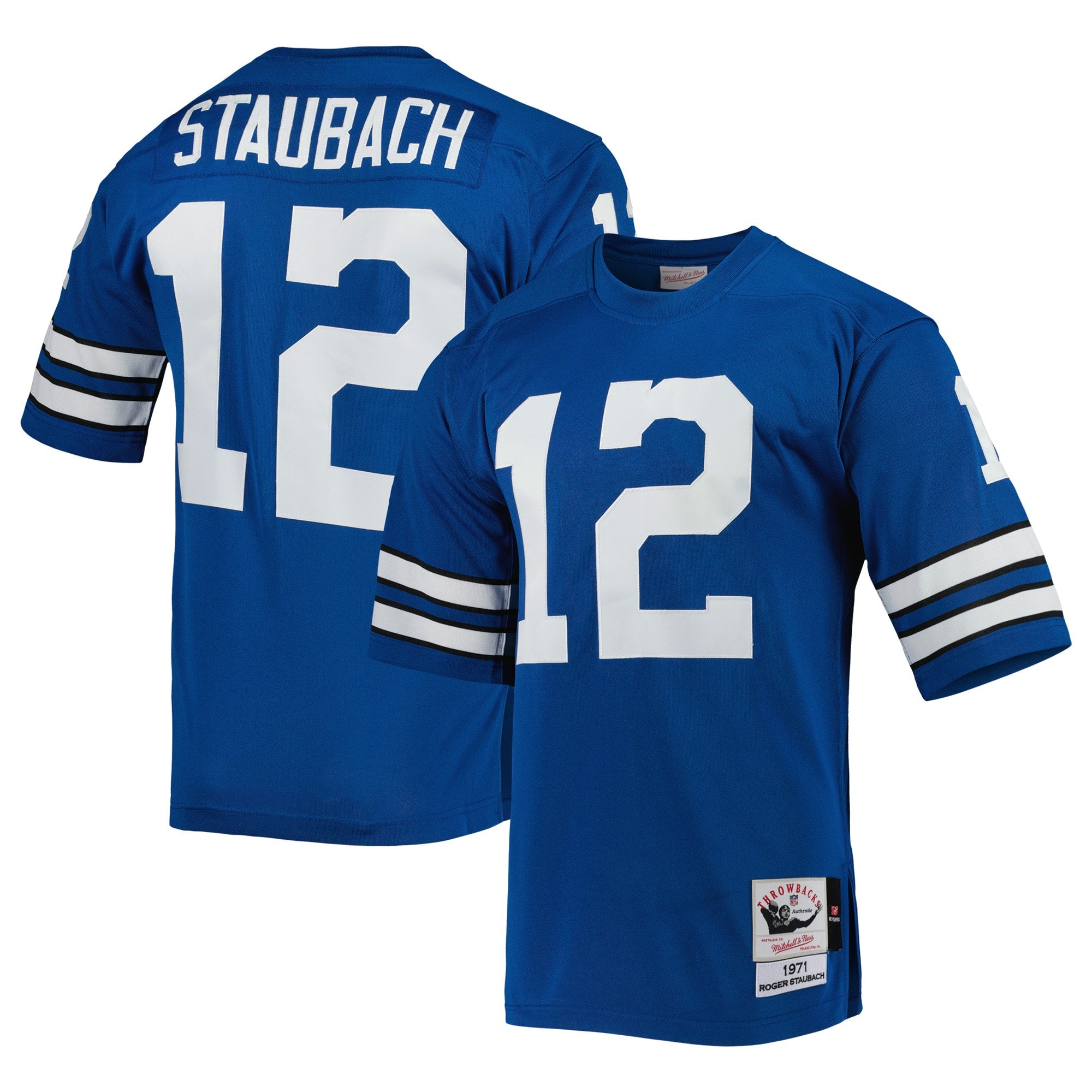 Roger Staubach Dallas Cowboys 1971 M & N Throwback Retired Player Jersey - Royal | Stitched Football Jersey TJS2903