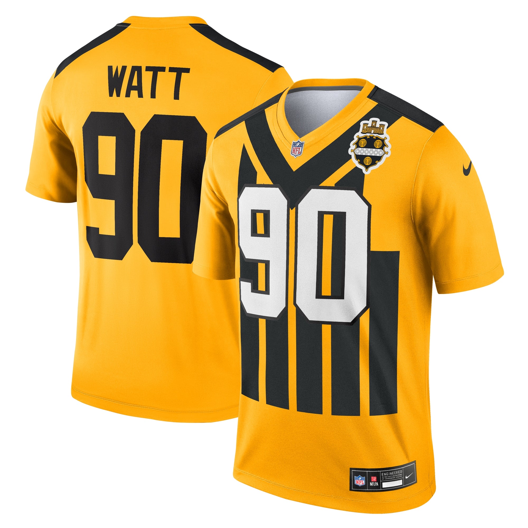 T.J. Watt Pittsburgh Steelers Alternate 1933 Throwback Legend Player Performance Top - Gold | Stitched Football Jersey TJS2901