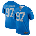 Aidan Hutchinson Detroit Lions Legend Player Performance Top - Blue | Stitched Football Jersey TJS2929