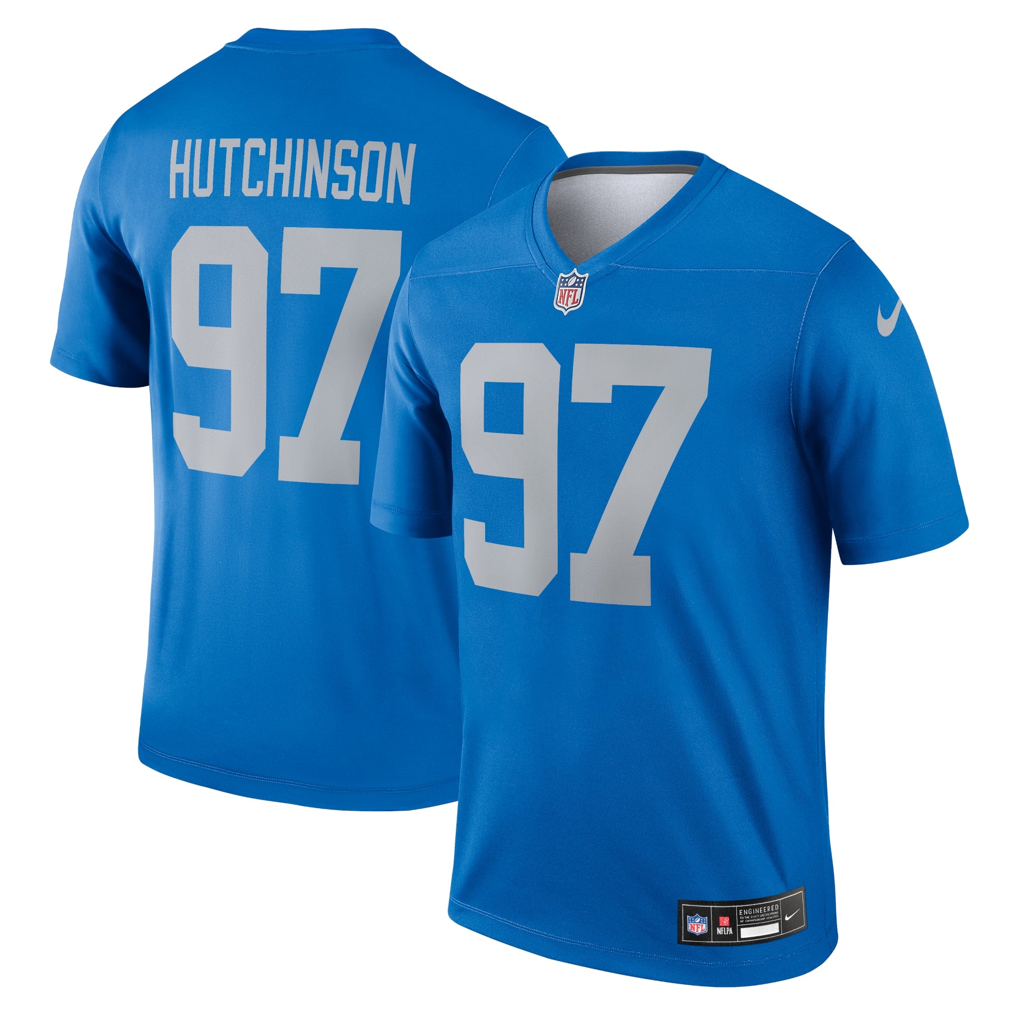 Aidan Hutchinson Detroit Lions Legend Player Performance Top - Blue | Stitched Football Jersey TJS2929