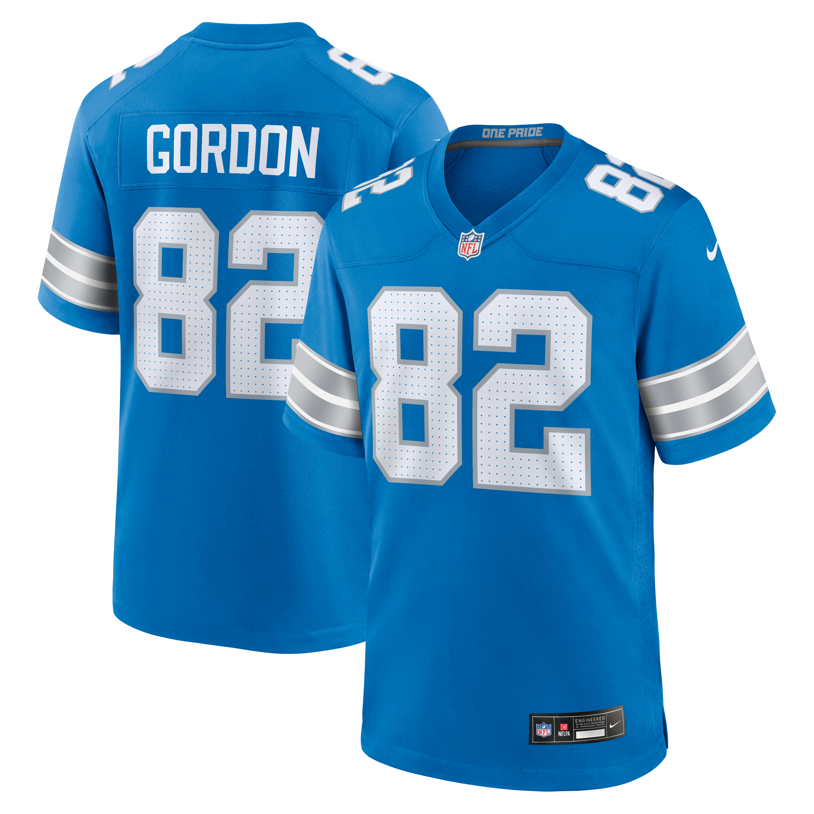 Thomas Gordon Detroit Lions Team Game Jersey - Blue | Stitched Football Jersey TJS2886