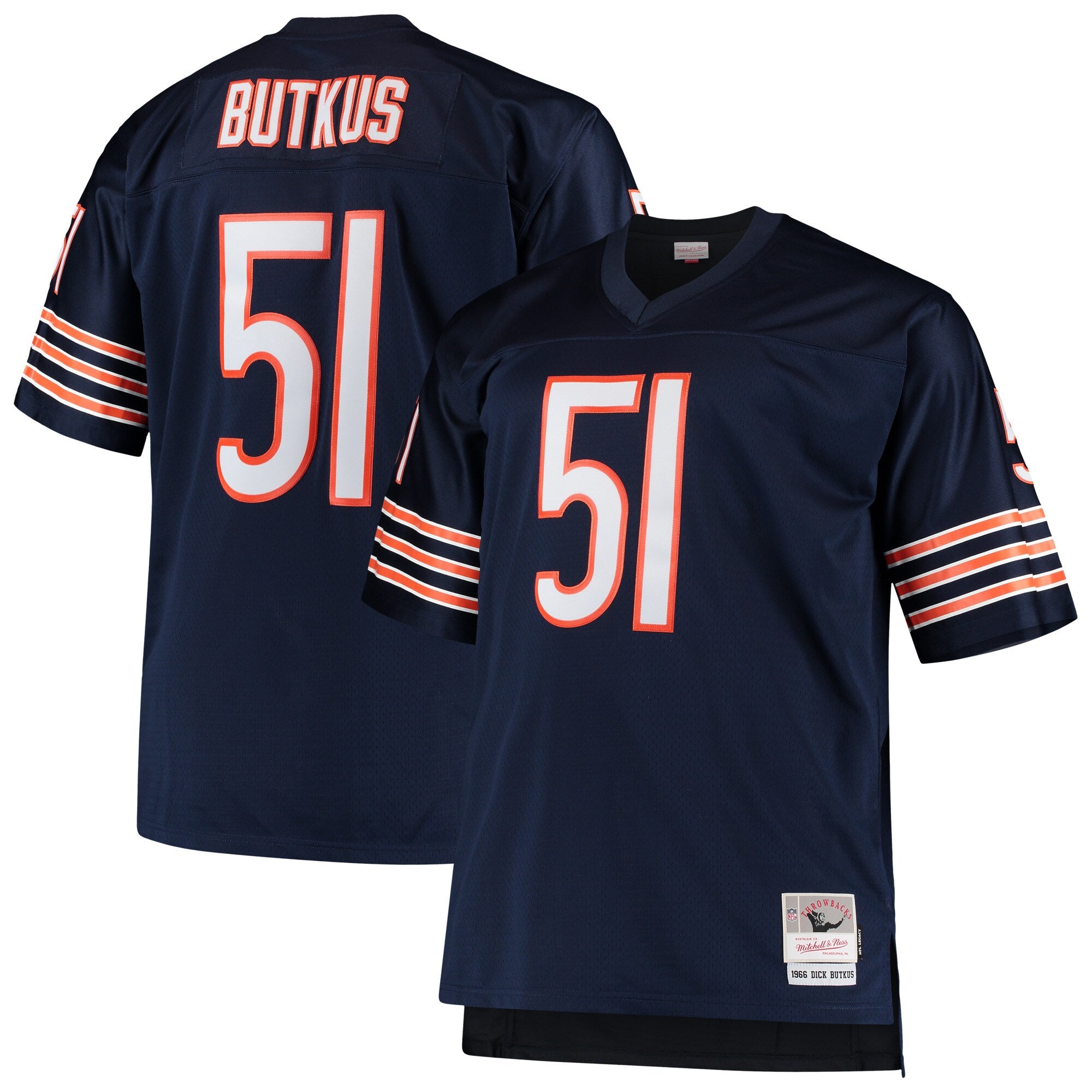Dick Butkus Chicago Bears M & N Big & Tall 1966 Retired Player Replica Jersey - Navy | Stitched Football Jersey TJS2838