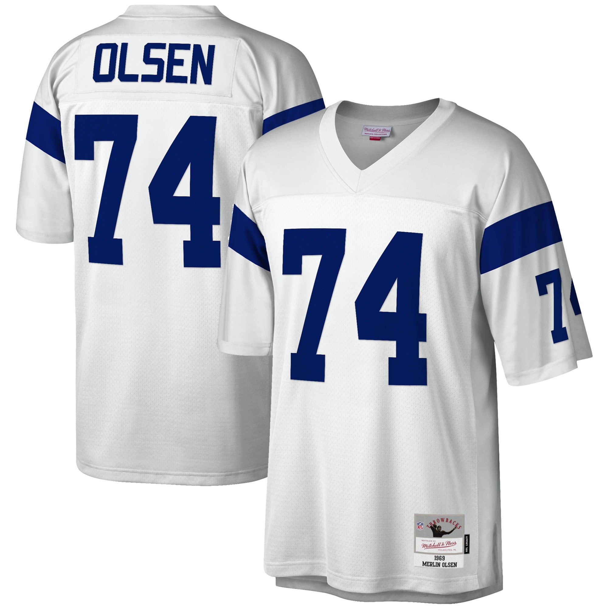 Merlin Olsen Los Angeles Rams M & N Legacy Replica Jersey - White | Stitched Football Jersey TJS2523