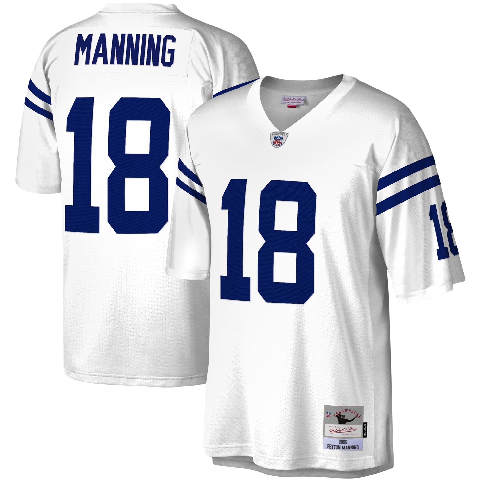 Peyton Manning Indianapolis Colts M & N Legacy Replica Jersey - White | Stitched Football Jersey TJS2560