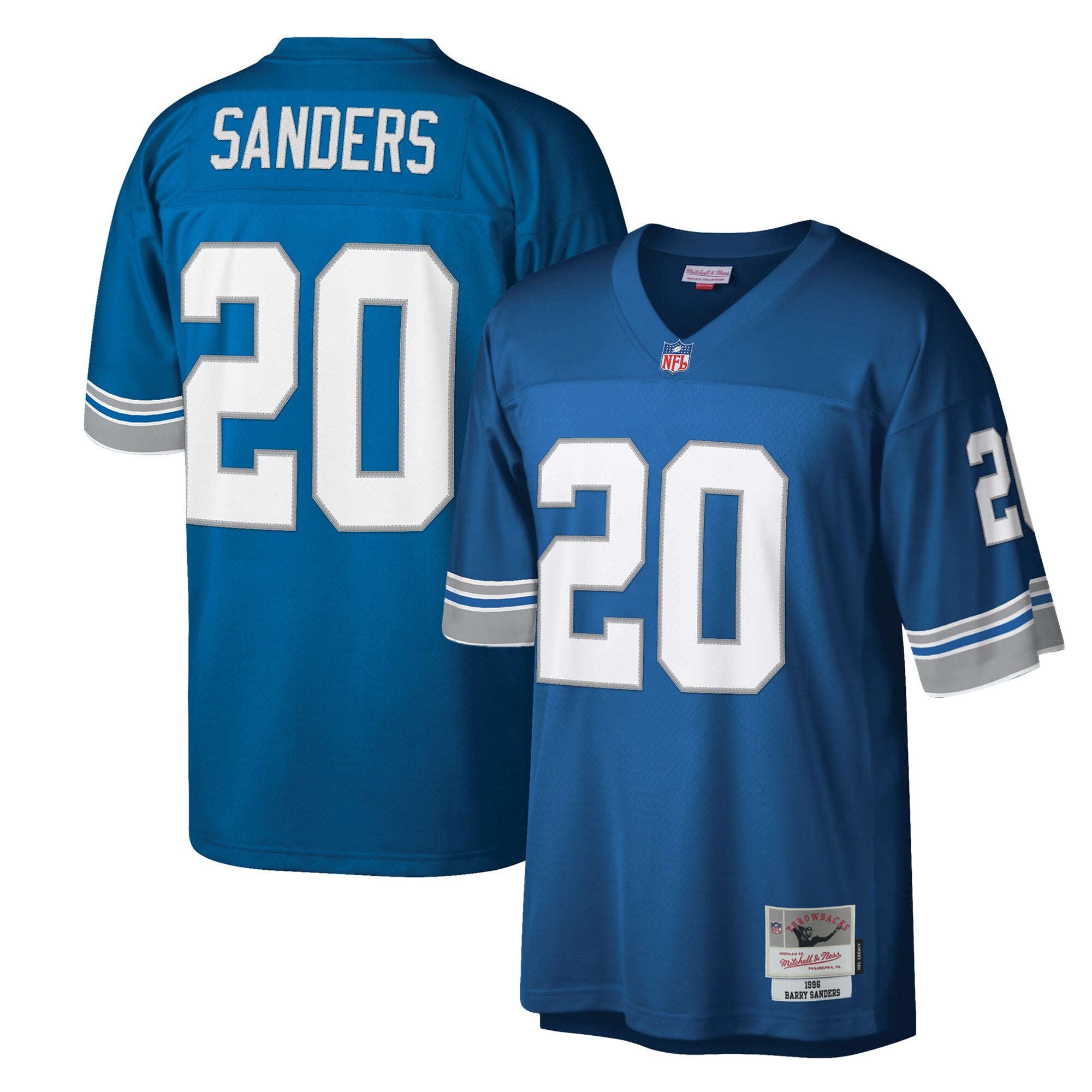 Barry Sanders Detroit Lions M & N Legacy Replica Jersey - Blue | Stitched Football Jersey TJS2595