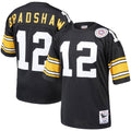 Terry Bradshaw Pittsburgh Steelers M & N Throwback Retired Player Jersey - Black | Stitched Football Jersey TJS2542