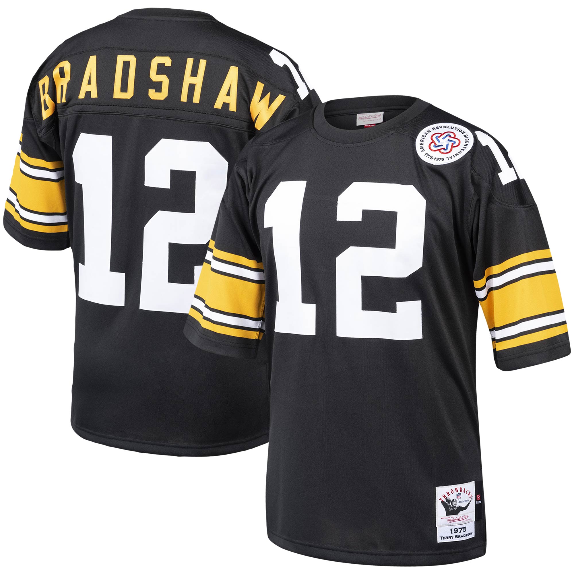 Terry Bradshaw Pittsburgh Steelers M & N Throwback Retired Player Jersey - Black | Stitched Football Jersey TJS2542