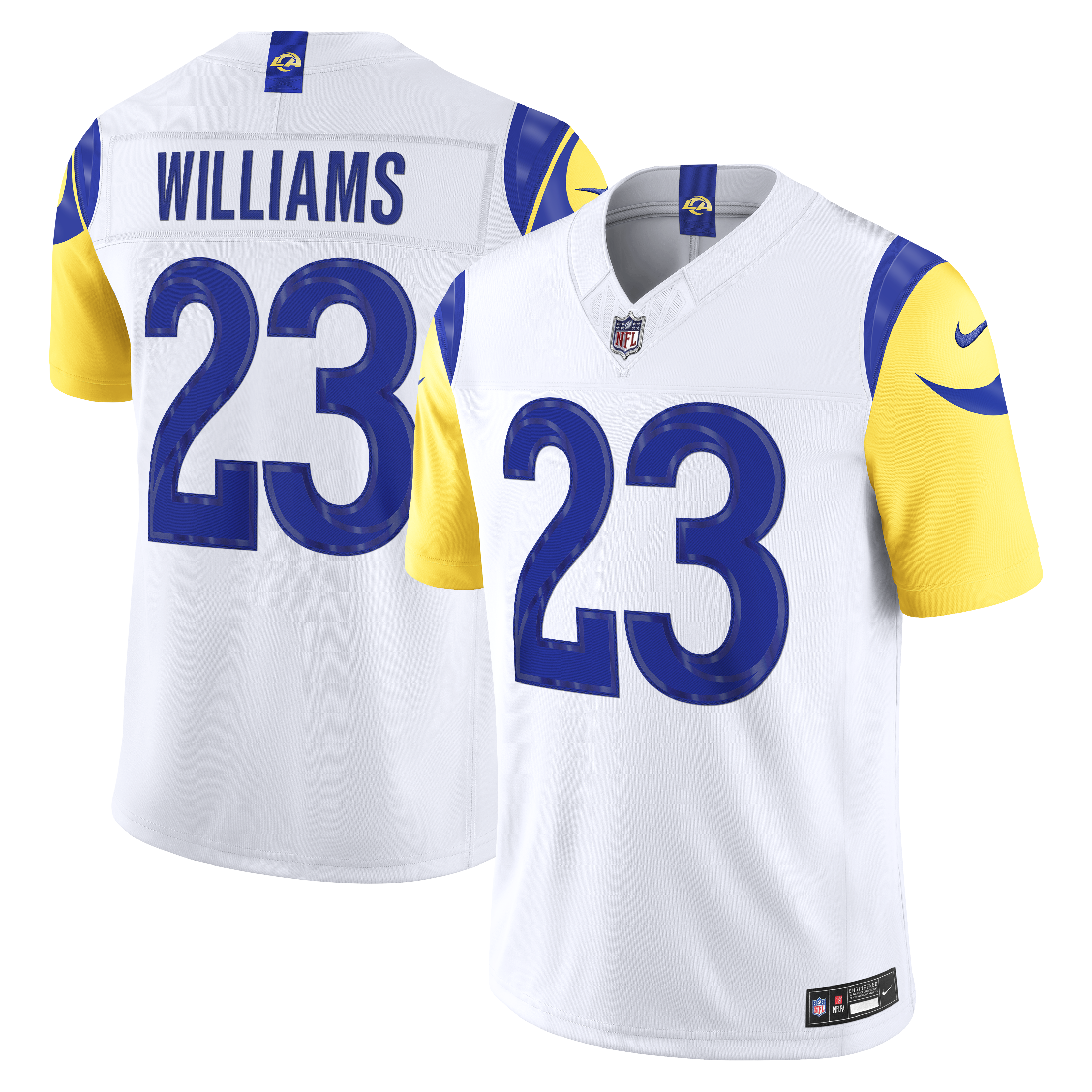Kyren Williams Los Angeles Rams Vapor F.U.S.E. Stitched Limited Jersey - White | Stitched Football Jersey TJS2597