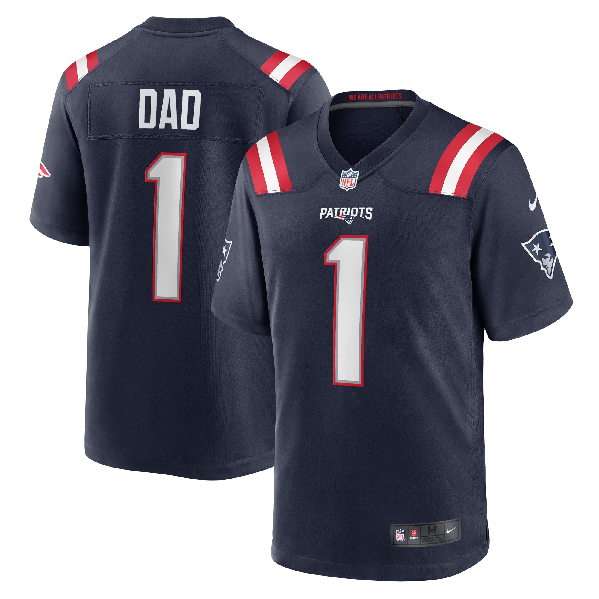 Number 1 Dad New England Patriots Game Jersey - Navy | Stitched Football Jersey TJS2536