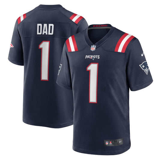 Number 1 Dad New England Patriots Game Jersey - Navy | Stitched Football Jersey TJS2536