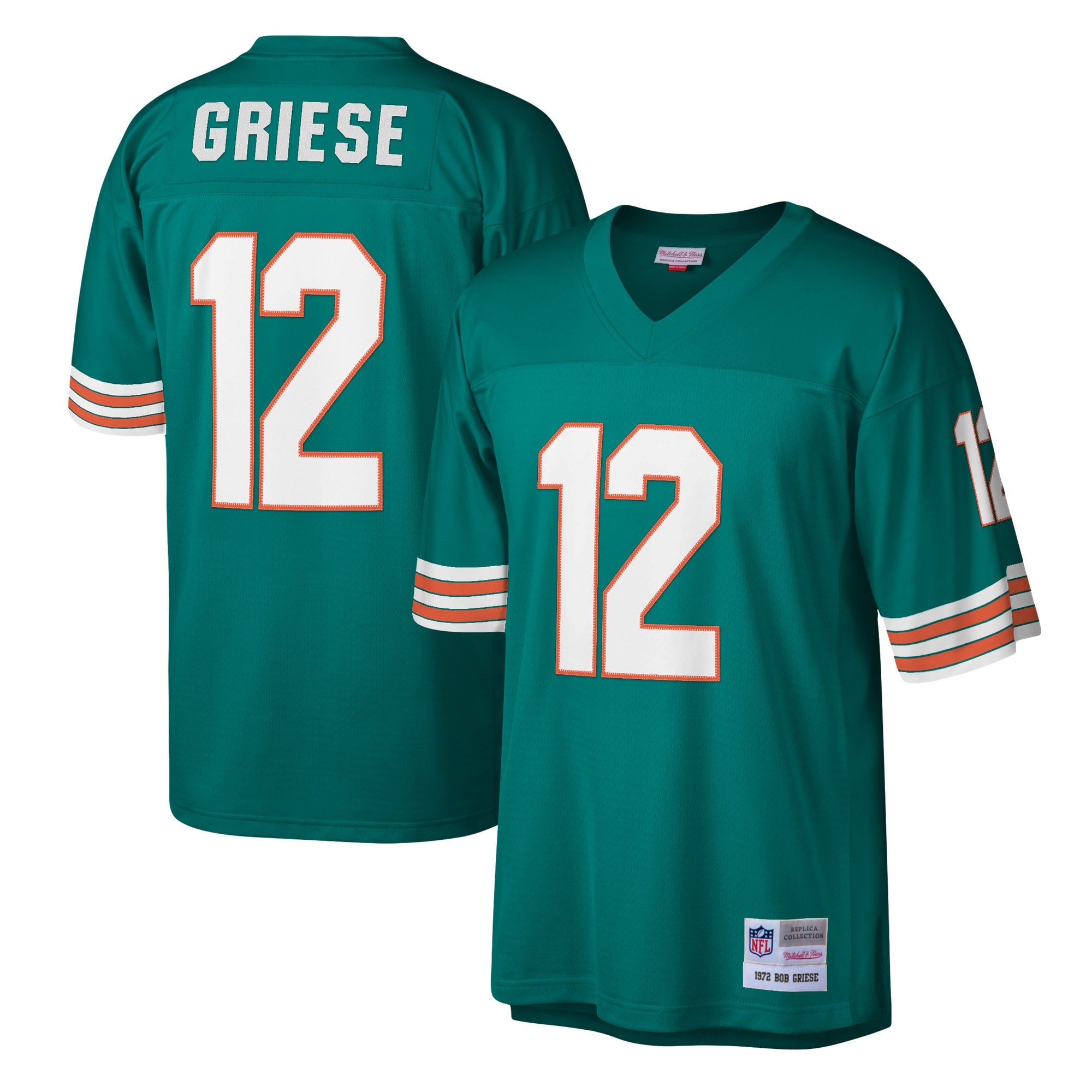 Bob Griese Miami Dolphins M & N Legacy Replica Jersey - Aqua | Stitched Football Jersey TJS2716