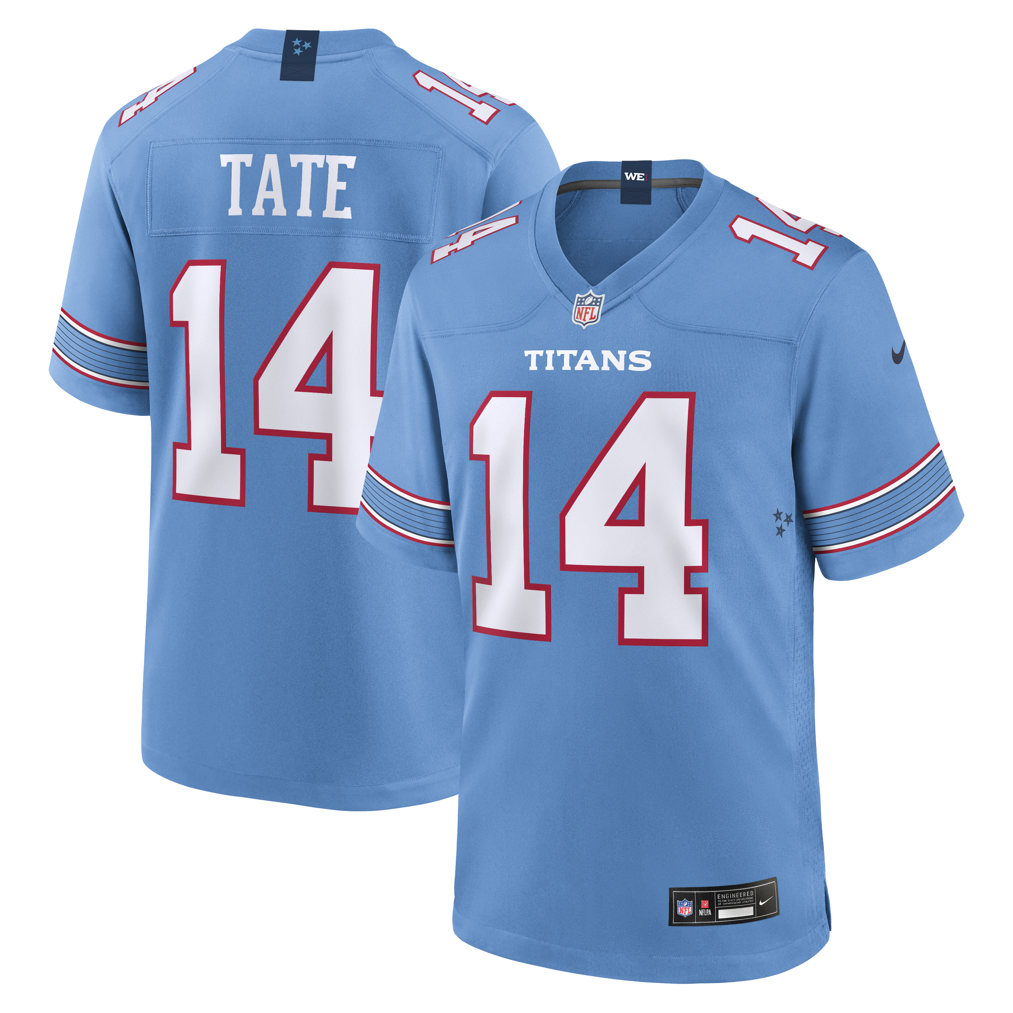 Carnell Tate Tennessee Titans 2026 NFL Draft First Round Pick No. 4 Team Game Jersey - Light Blue | Stitched Football Jersey TJS2752