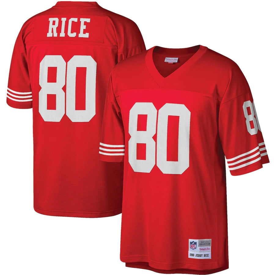 Jerry Rice San Francisco 49ers M & N Big & Tall 1990 Retired Player Replica Jersey - Scarlet | Stitched Football Jersey TJS2718