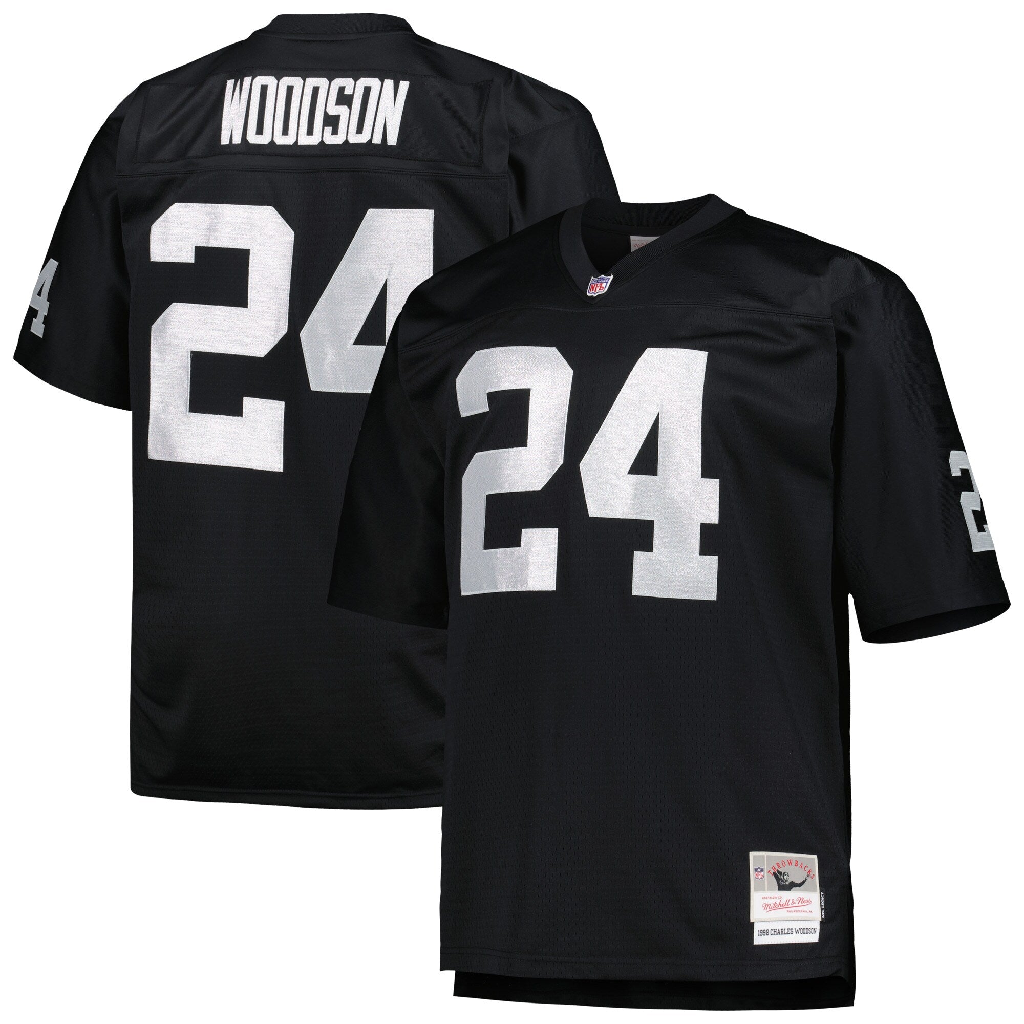 Charles Woodson Las Vegas Raiders M & N Big & Tall 1998 Retired Player Replica Jersey - Black | Stitched Football Jersey TJS2779