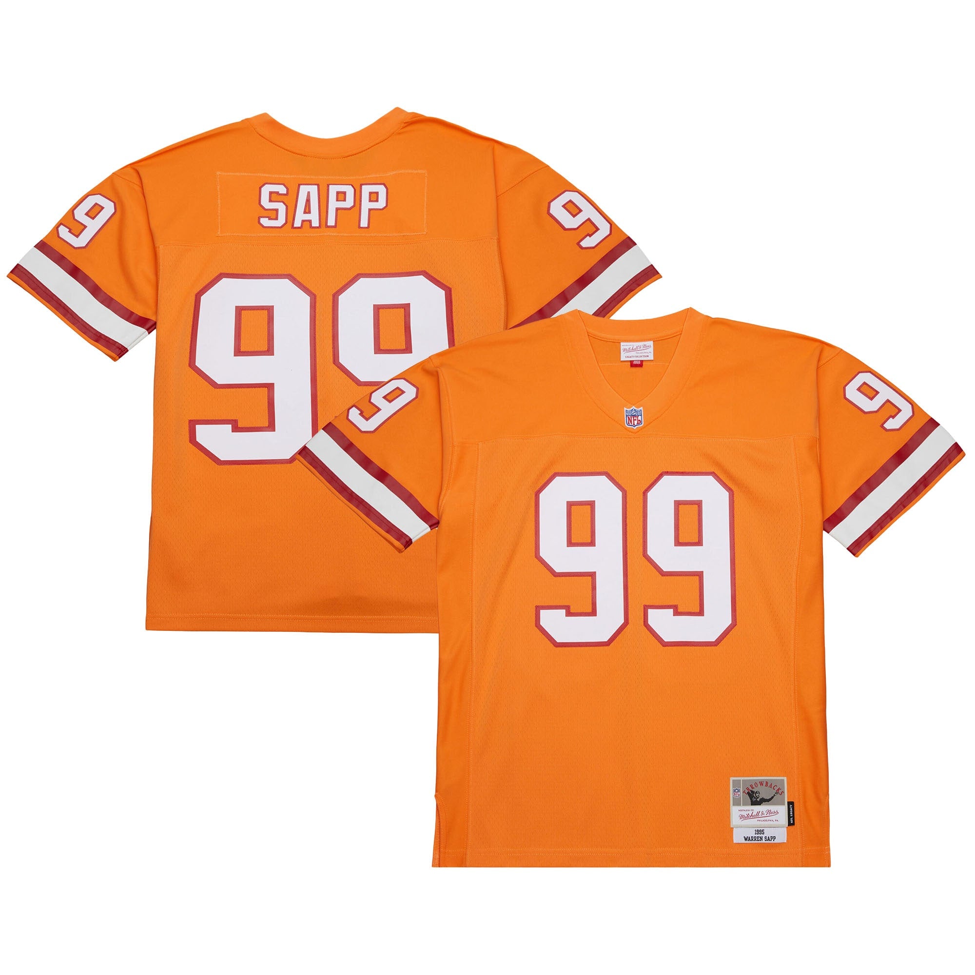 Warren Sapp Tampa Bay Buccaneers M & N 1995 Legacy Replica Jersey - Orange | Stitched Football Jersey TJS2797