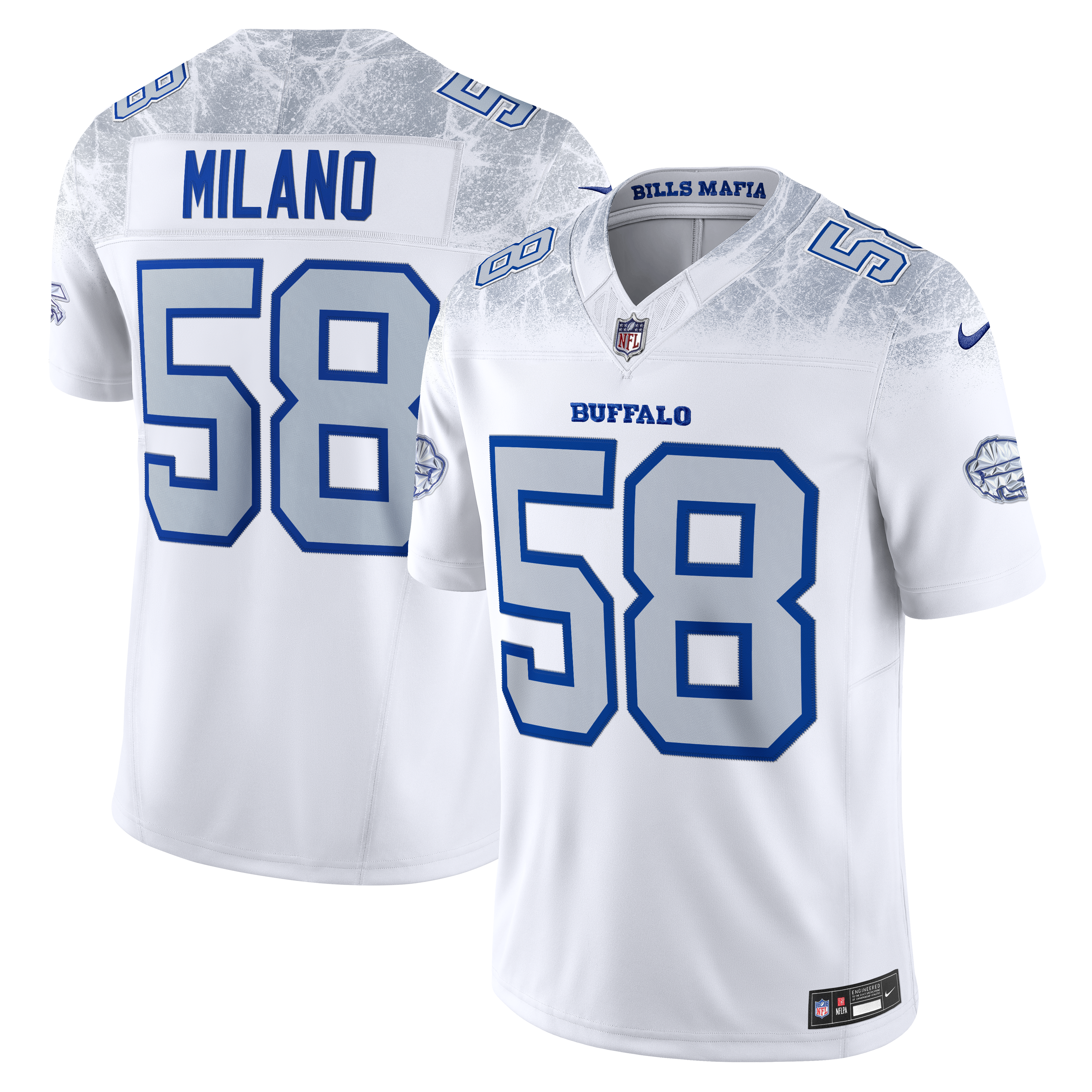 Matt Milano Buffalo Bills 2025 Rivalries Collection Stitched Limited Jersey - White | Stitched Football Jersey TJS2693