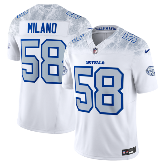 Matt Milano Buffalo Bills 2025 Rivalries Collection Stitched Limited Jersey - White | Stitched Football Jersey TJS2693