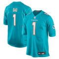 Number 1 Dad Miami Dolphins Game Jersey - Aqua | Stitched Football Jersey TJS2762