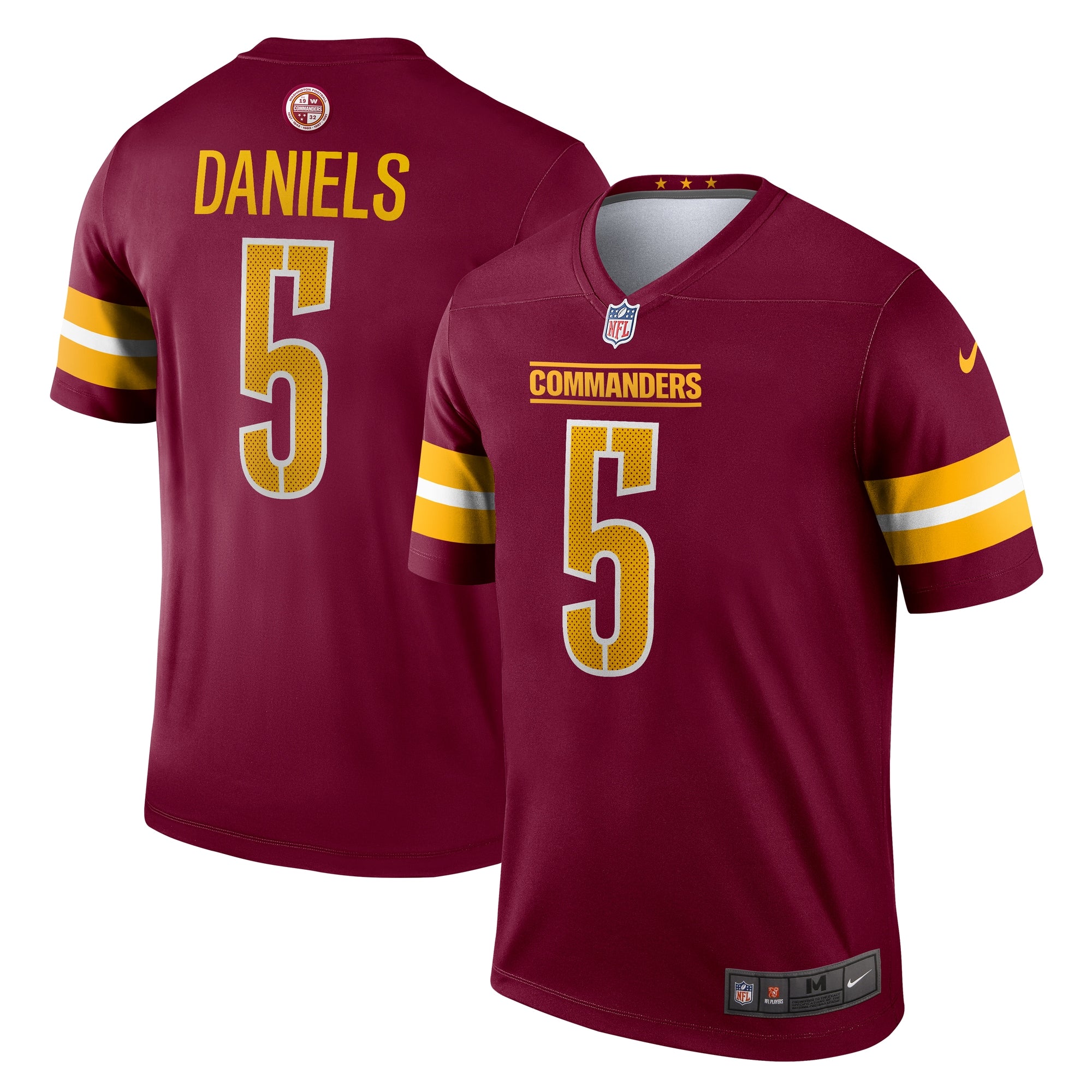 Jayden Daniels Washington Commanders Legend Player Performance Top - Burgundy | Stitched Football Jersey TJS2664
