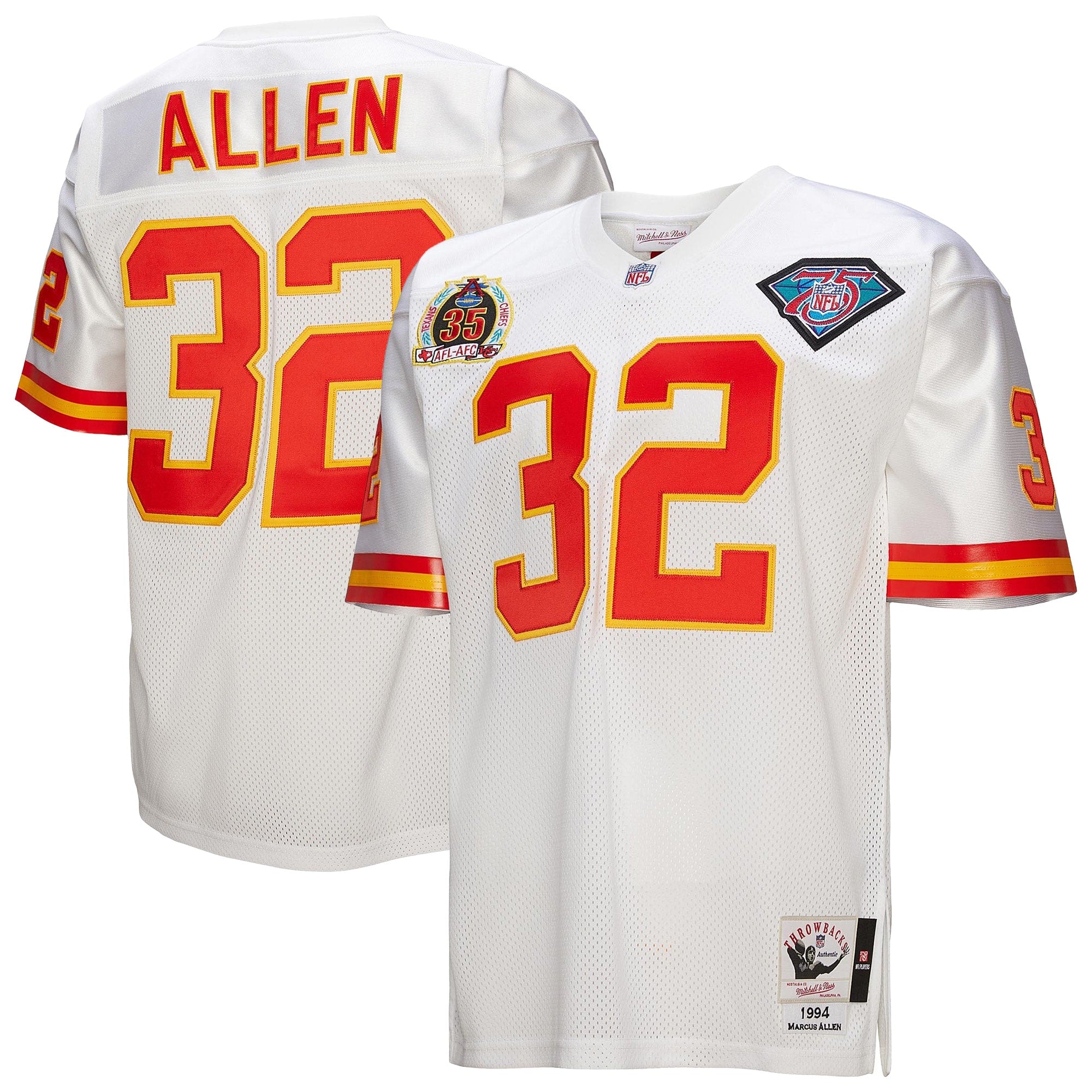 Marcus Allen Kansas City Chiefs 1994 M & N Throwback Retired Player Jersey - White | Stitched Football Jersey TJS2781