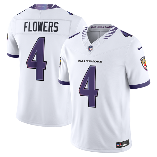 Zay Flowers Baltimore Ravens Vapor F.U.S.E. Stitched Limited Jersey - White | Stitched Football Jersey TJS2755