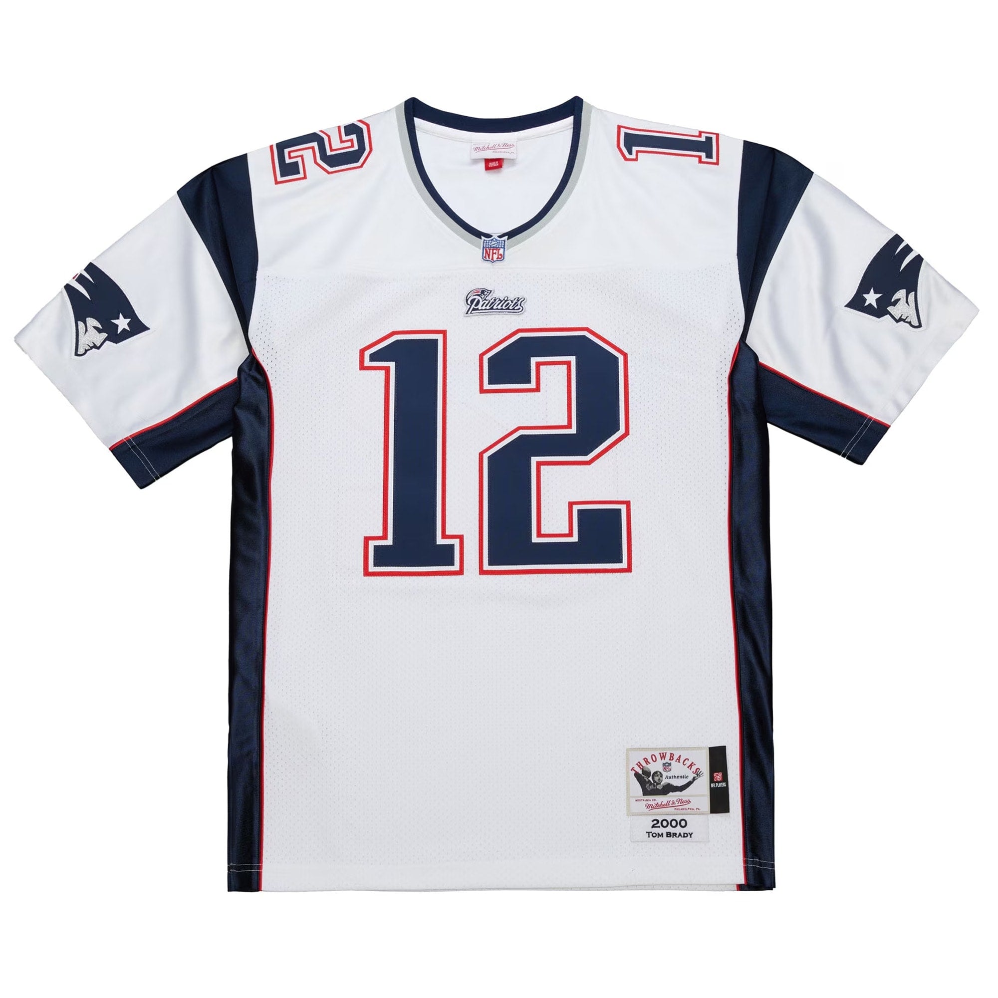 Tom Brady New England Patriots M & N 2000 Big & Tall Legacy Replica Jersey - White | Stitched Football Jersey TJS2735