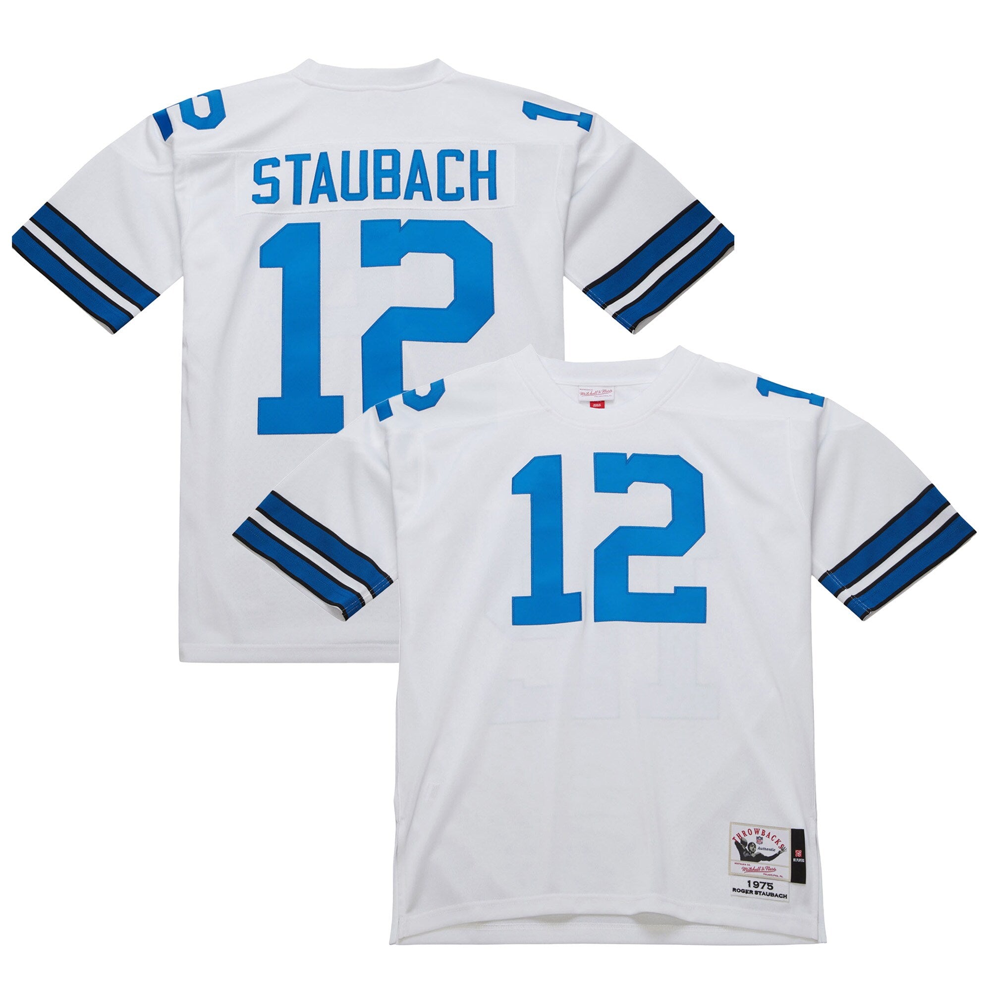 Roger Staubach Dallas Cowboys 1975 M & N Throwback Retired Player Jersey - White | Stitched Football Jersey TJS2786