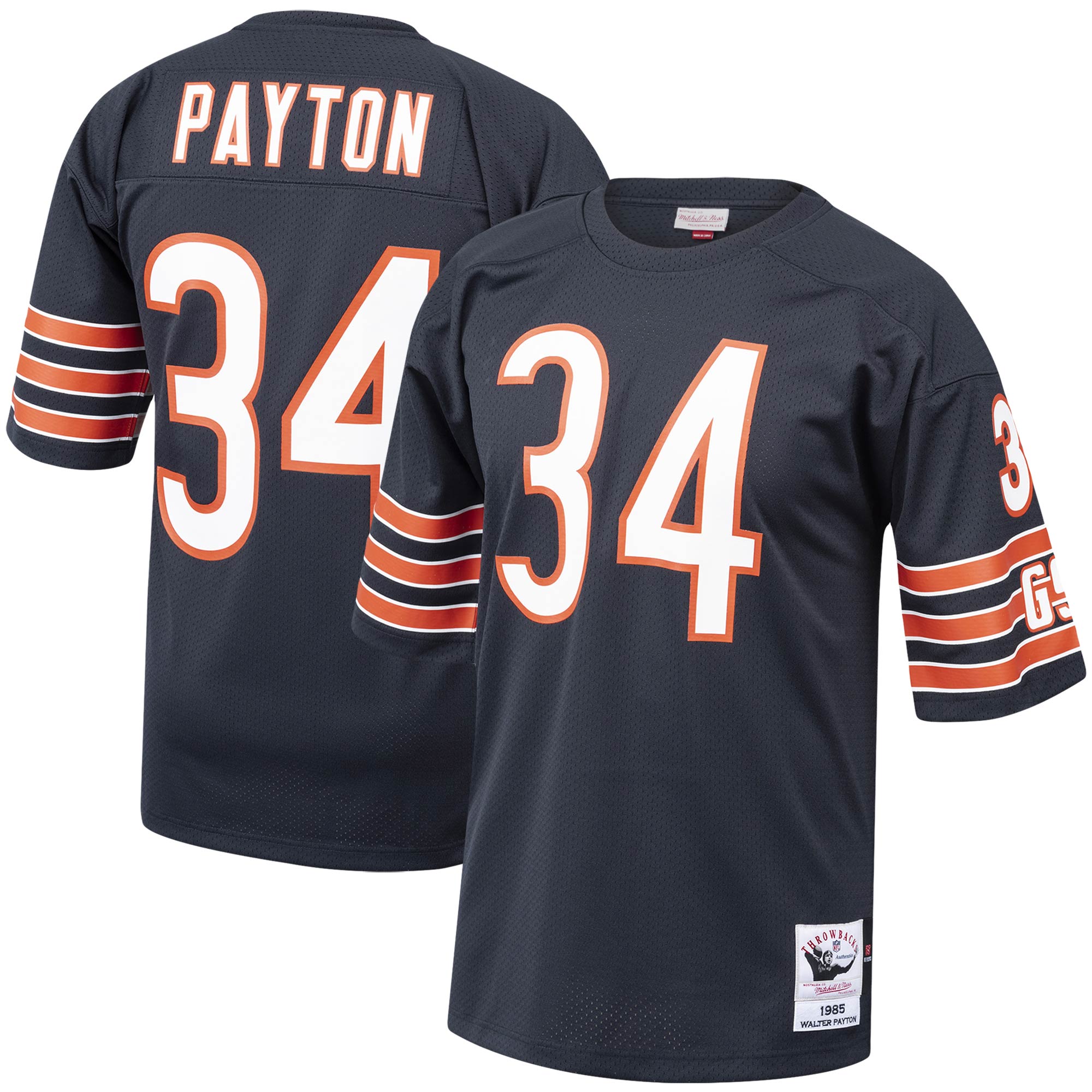 Walter Payton Chicago Bears 1985 M & N Throwback Retired Player Jersey - Navy | Stitched Football Jersey TJS2789