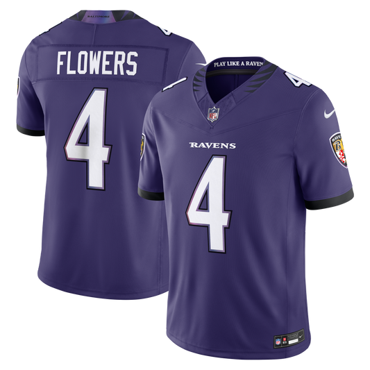 Zay Flowers Baltimore Ravens Vapor F.U.S.E. Stitched Limited Jersey - Purple | Stitched Football Jersey TJS2878