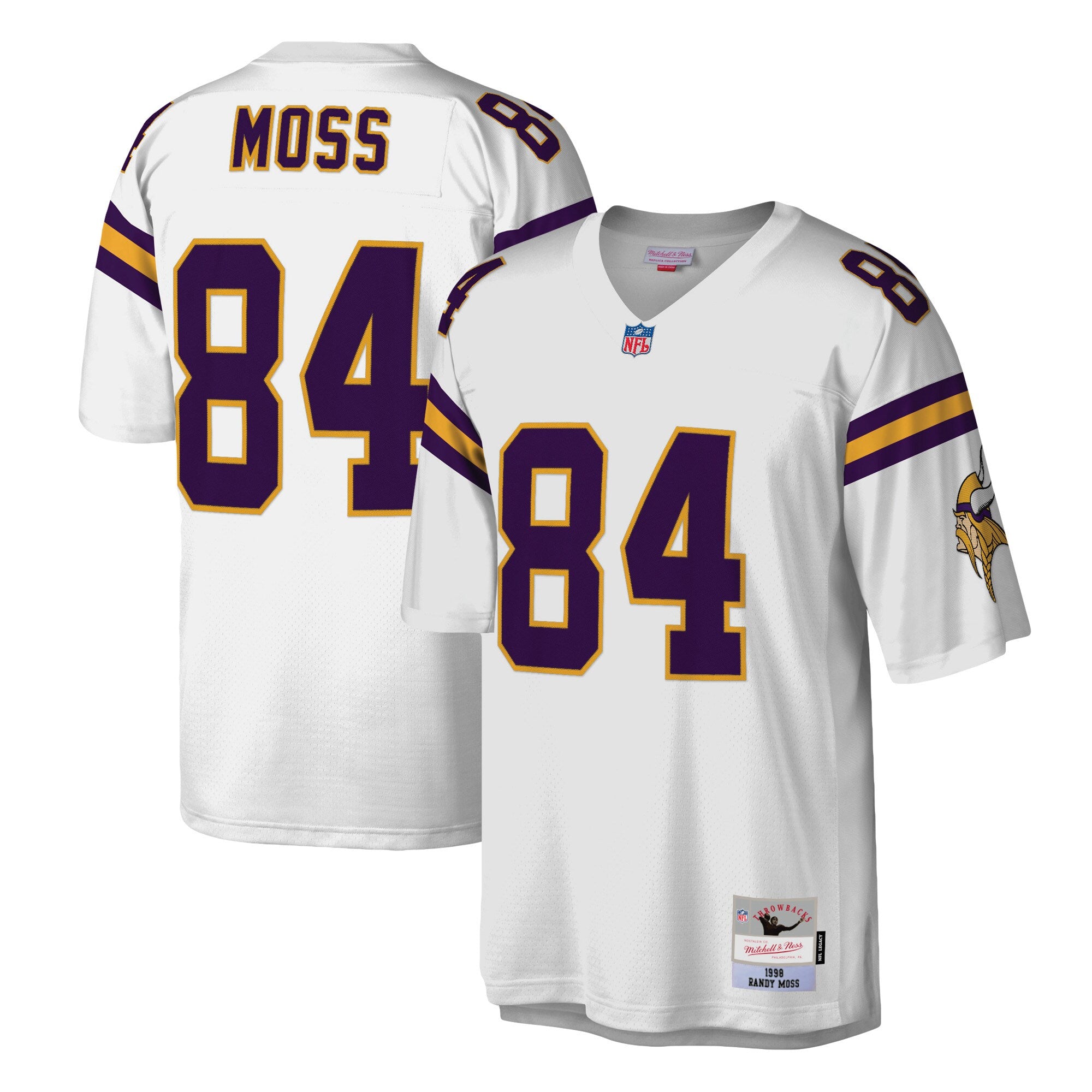 Randy Moss Minnesota Vikings M & N Legacy Replica Jersey - White | Stitched Football Jersey TJS2802