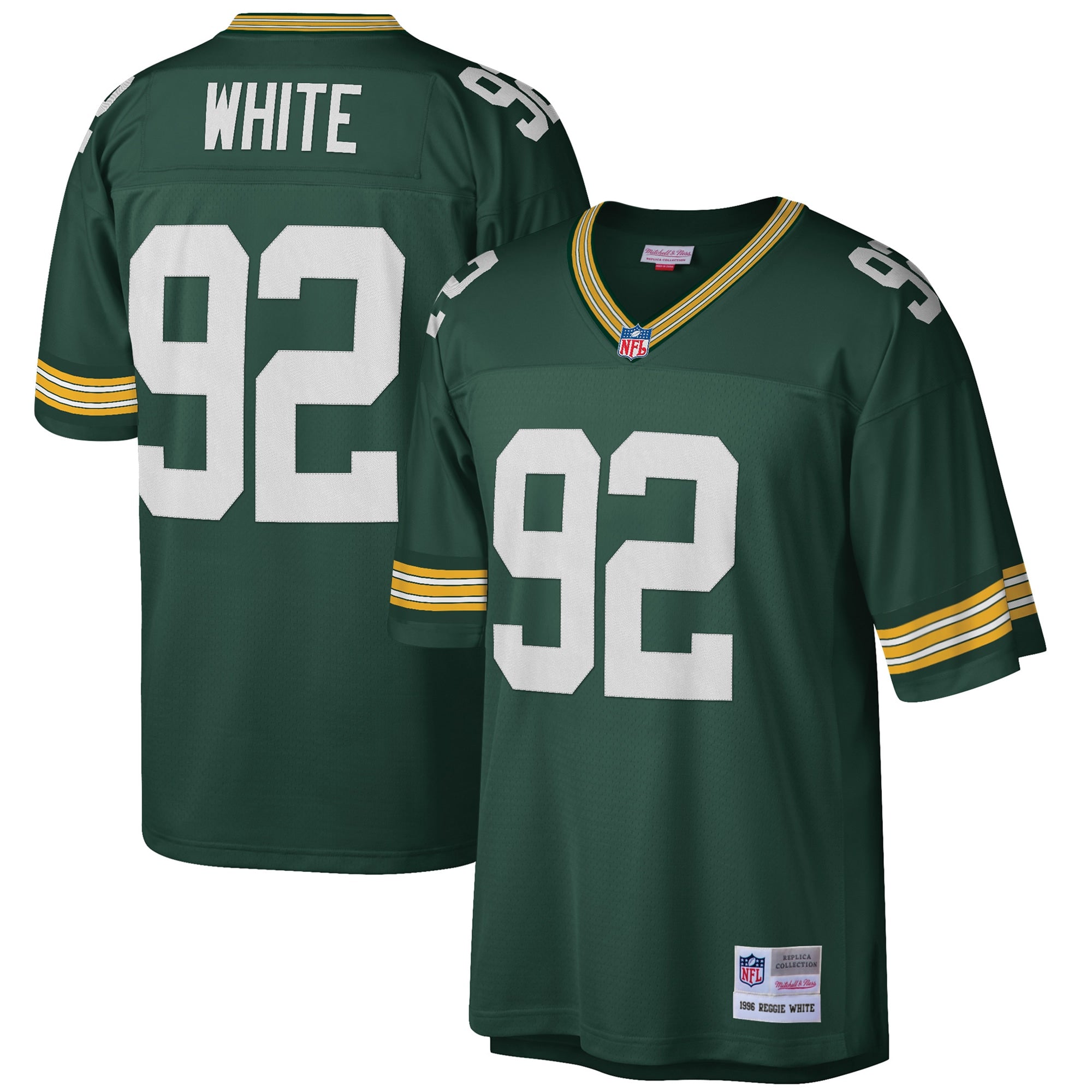 Reggie White Green Bay Packers M & N Big & Tall 1996 Retired Player Replica Jersey - Green | Stitched Football Jersey TJS2817