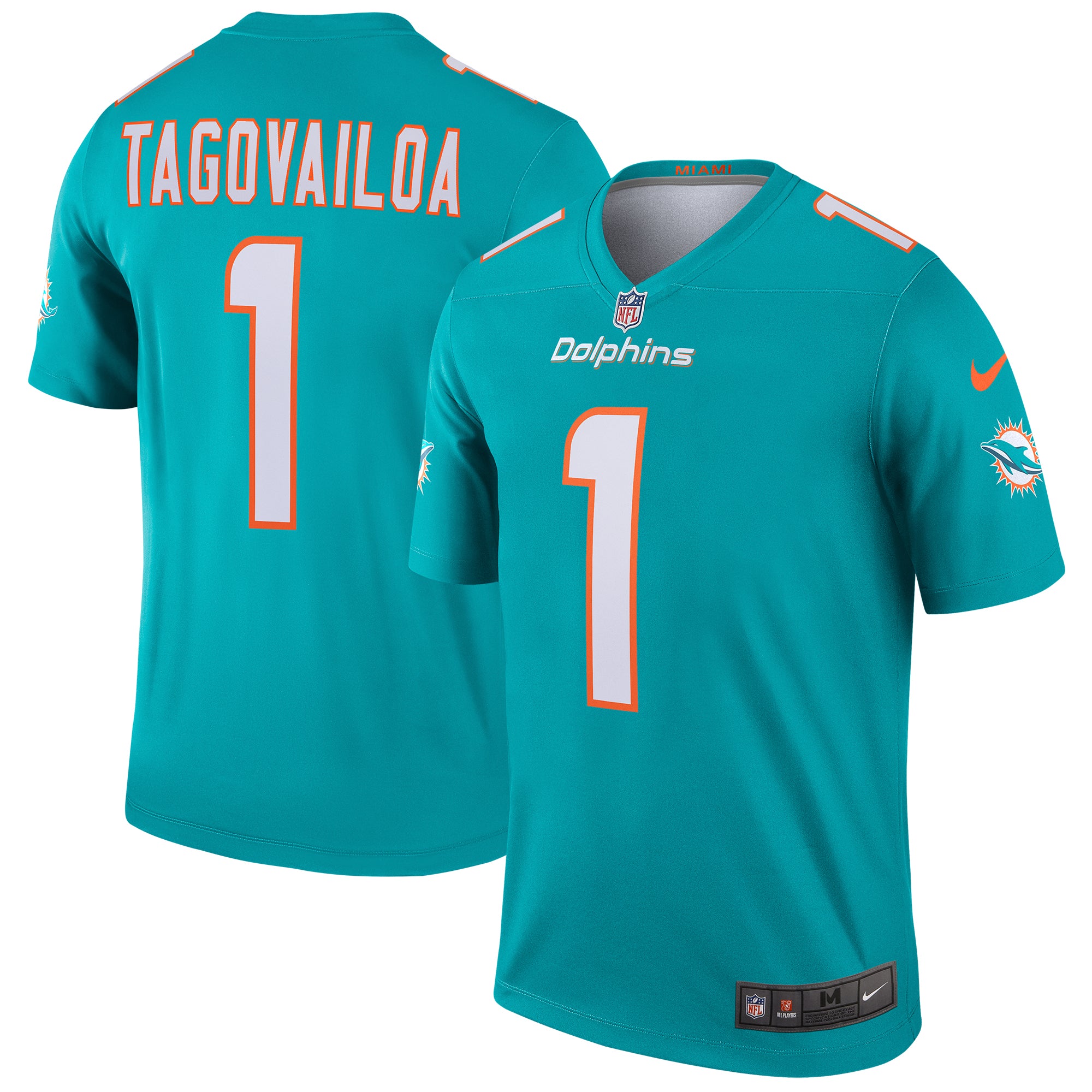 Tua Tagovailoa Miami Dolphins Legend Player Performance Top - Aqua | Stitched Football Jersey TJS2948