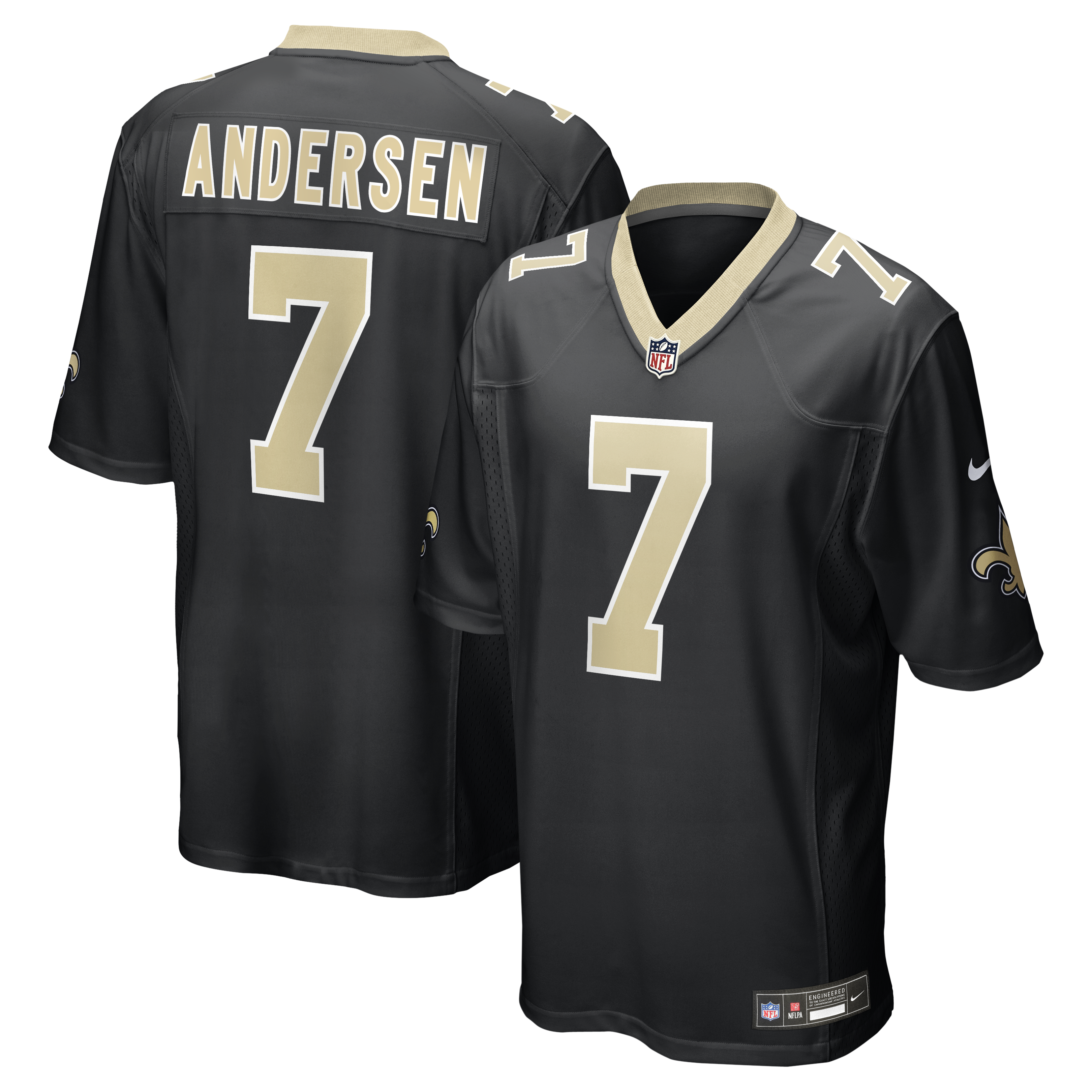 Morten Andersen New Orleans Saints Game Retired Player Jersey - Black | Stitched Football Jersey TJS2894