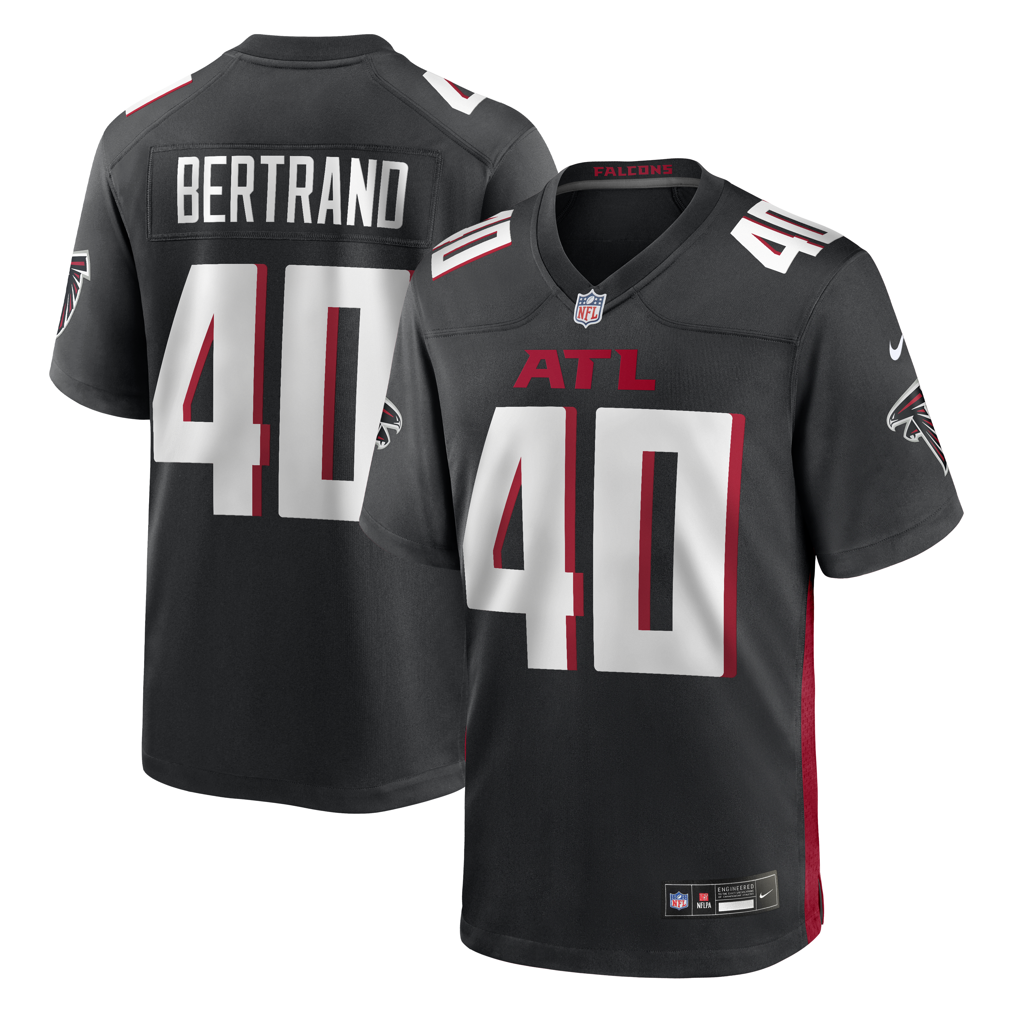 JD Bertrand Atlanta Falcons Team Game Jersey - Black | Stitched Football Jersey TJS2887