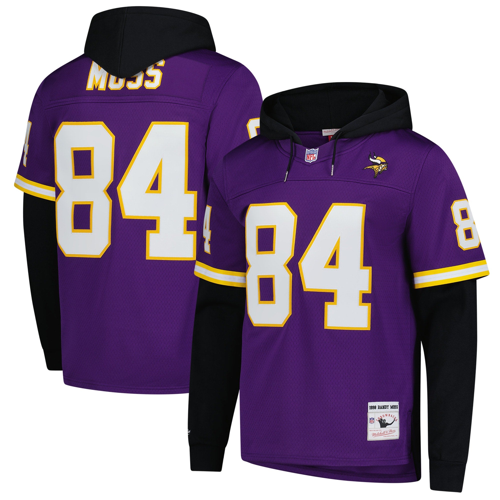Randy Moss Minnesota Vikings M & N Player Name & Number Hoodie Legacy Jersey - Purple | Stitched Football Jersey TJS2918
