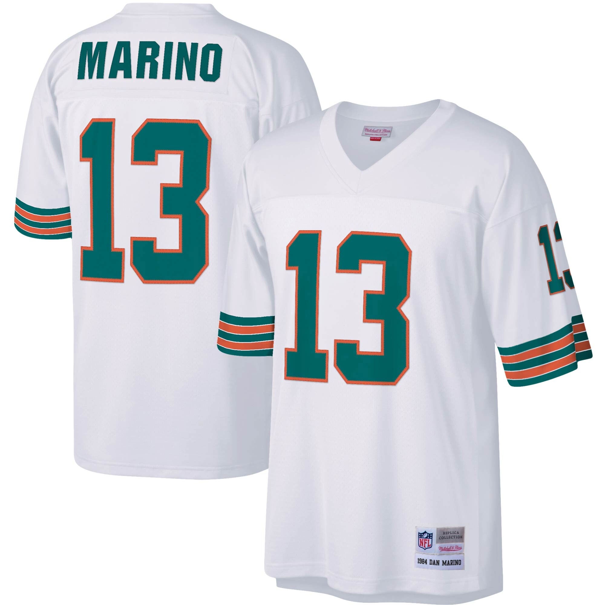 Dan Marino Miami Dolphins M & N Big & Tall 1984 Retired Player Replica Jersey - White | Stitched Football Jersey TJS2875