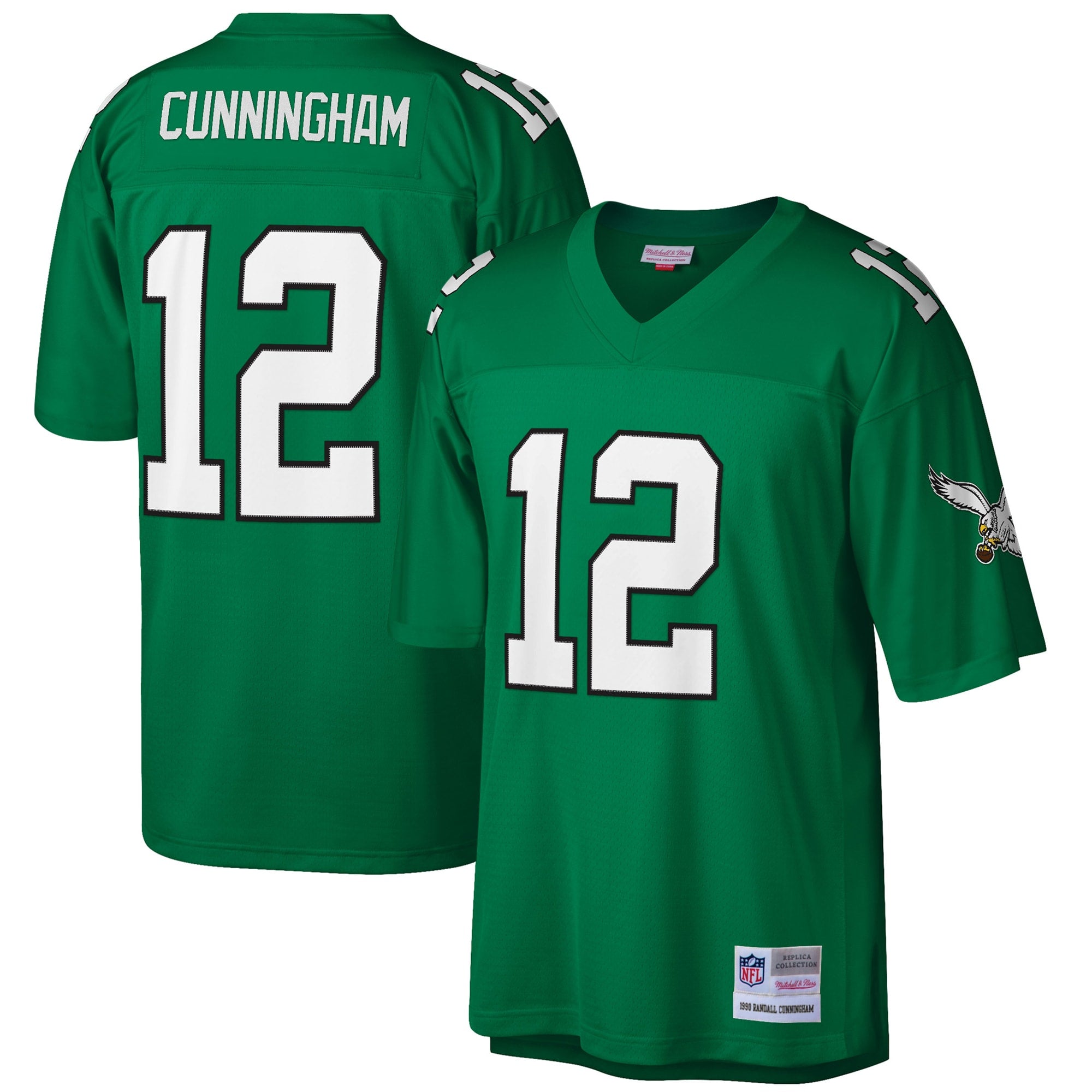 Randall Cunningham Philadelphia Eagles M & N Big & Tall 1990 Retired Player Replica Jersey - Kelly Green | Stitched Football Jersey TJS2844