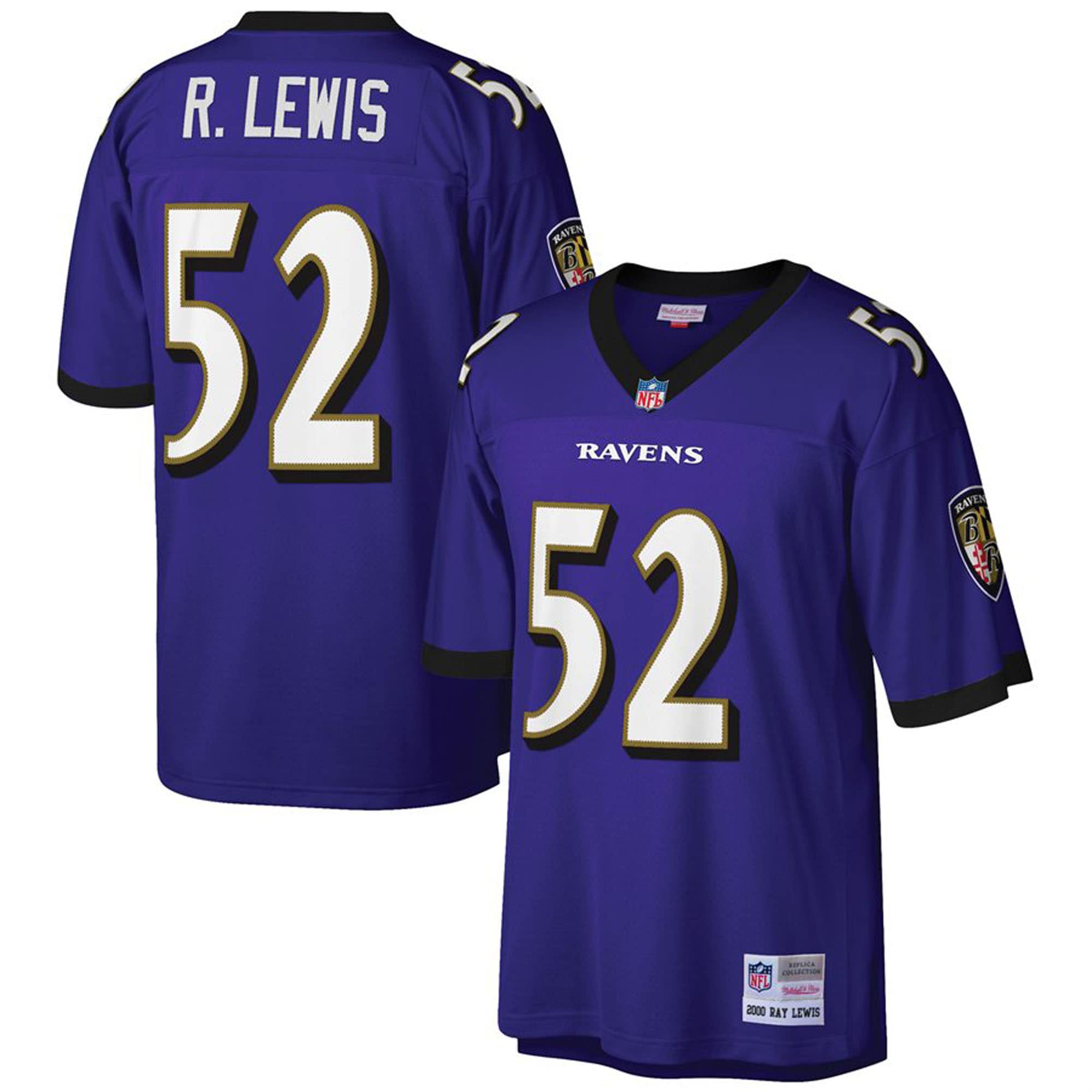 Ray Lewis Baltimore Ravens M & N Big & Tall 2000 Retired Player Replica Jersey - Purple | Stitched Football Jersey TJS2806