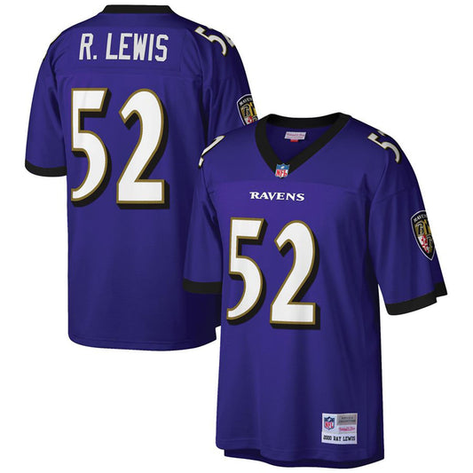 Ray Lewis Baltimore Ravens M & N Big & Tall 2000 Retired Player Replica Jersey - Purple | Stitched Football Jersey TJS2806