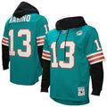 Dan Marino Miami Dolphins M & N Player Name & Number Hoodie Legacy Jersey - Aqua | Stitched Football Jersey TJS2909