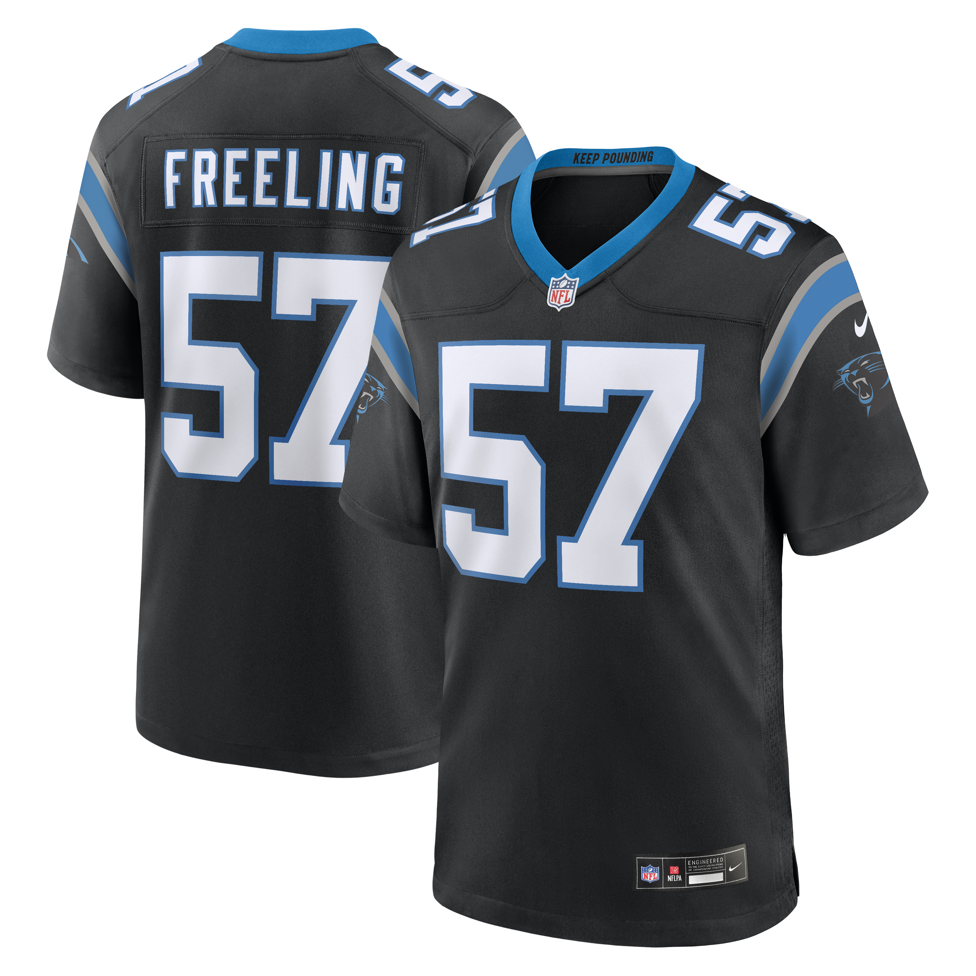 Monroe Freeling Carolina Panthers 2026 NFL Draft First Round Pick No. 19 Team Game Jersey - Black | Stitched Football Jersey TJS2836