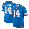 Amon-Ra St. Brown Detroit Lions Legend Player Performance Top - Blue | Stitched Football Jersey TJS2926