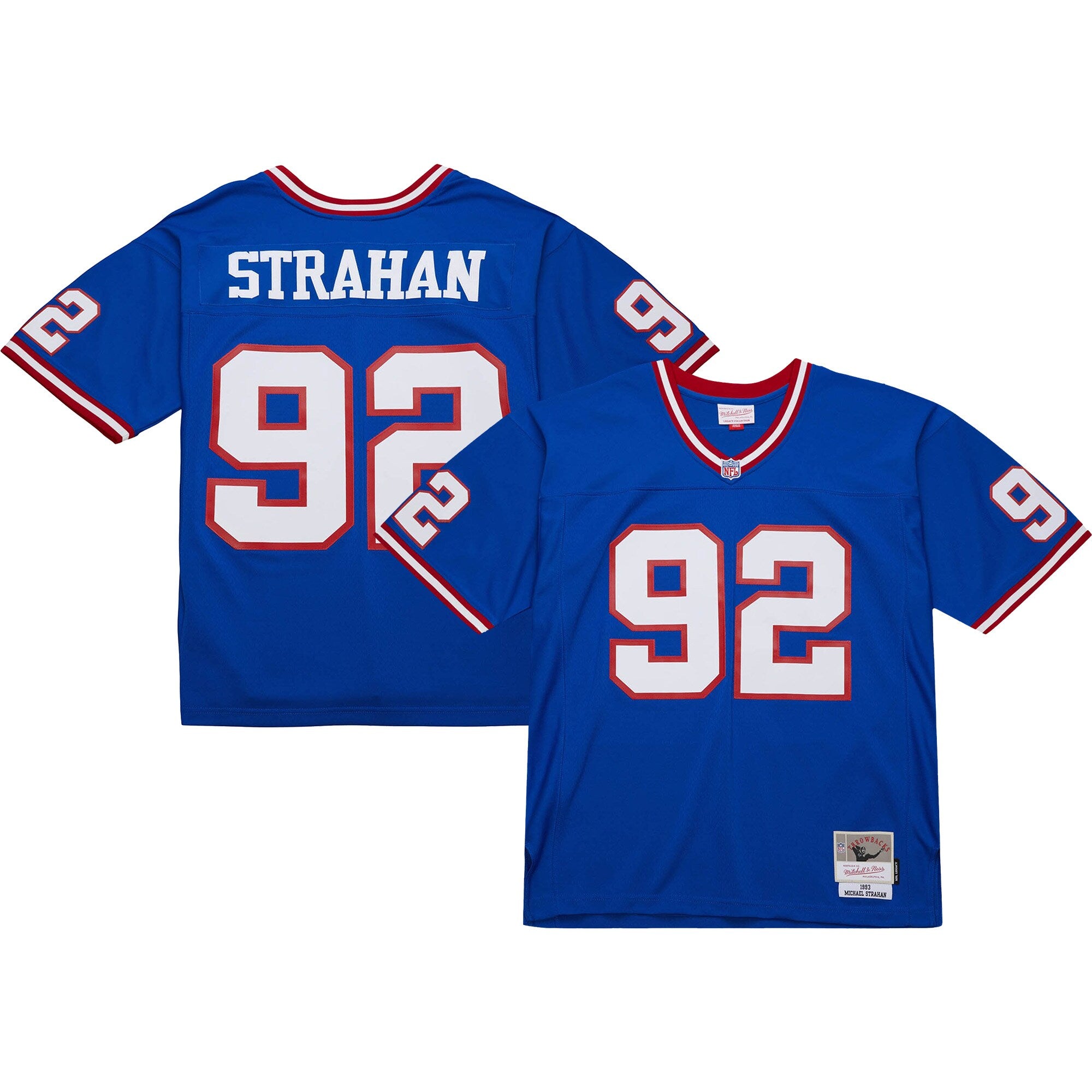 Michael Strahan New York Giants M & N Big & Tall 1993 Retired Player Replica Jersey - Royal | Stitched Football Jersey TJS2818